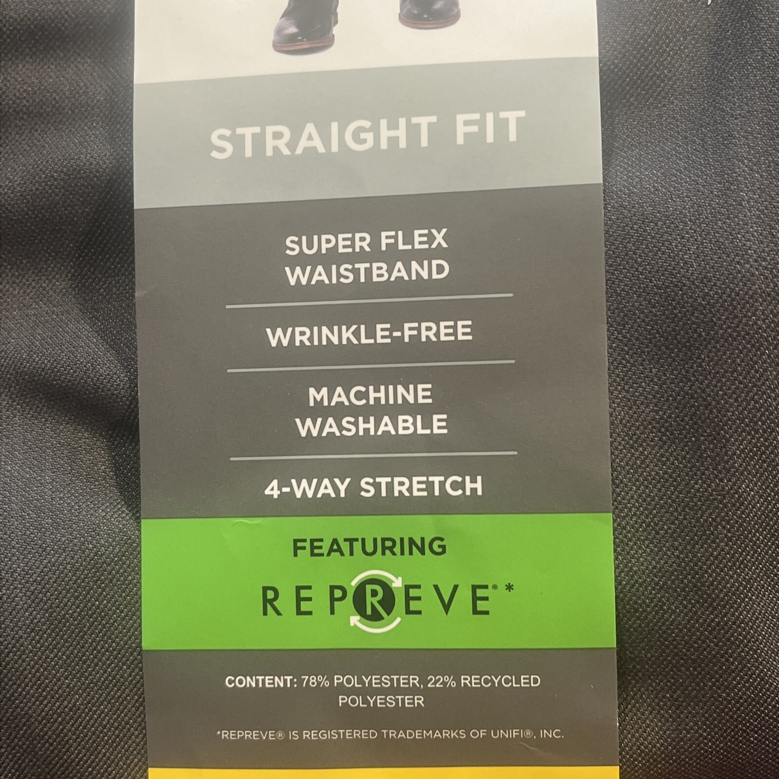 Haggar Pants Mens 32X32 Dk Grey Comfort Performance Stretch Wrinkle Free Repreve