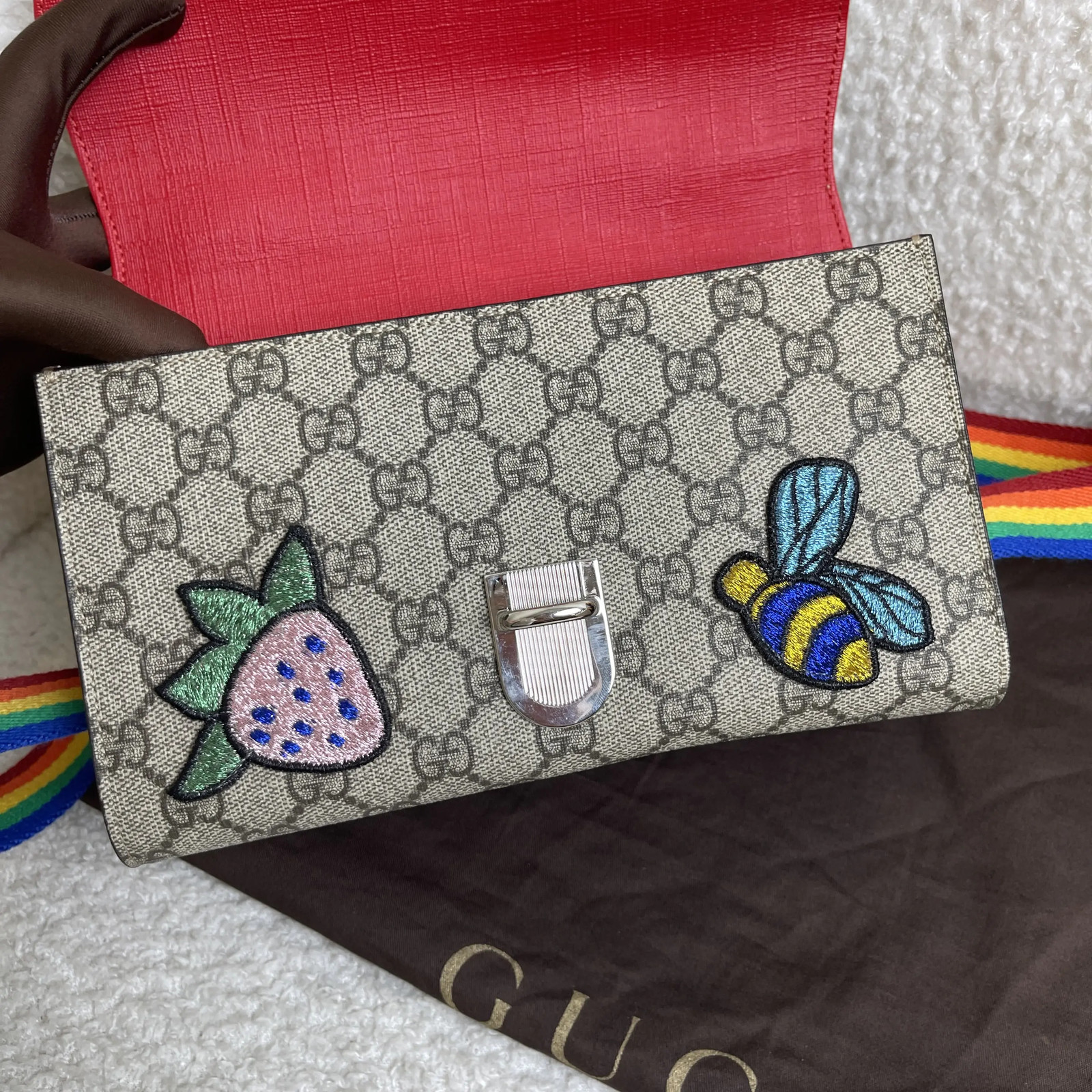 Gucci GG Embroidered Kids Messenger Bag