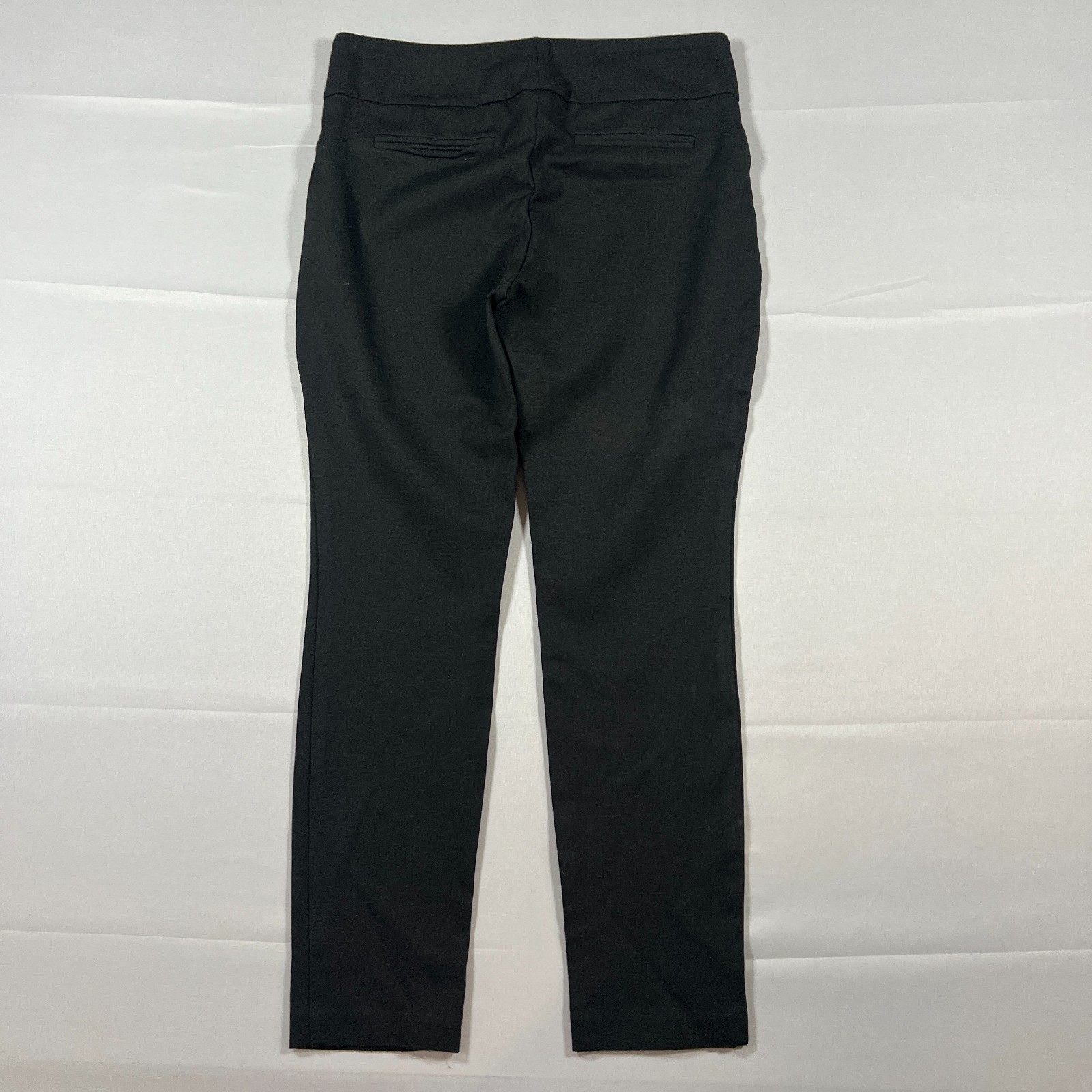 Dalia Twill Ponte Pants Womens Medium Black 4 Way Stretch Straight Leg Mid Rise