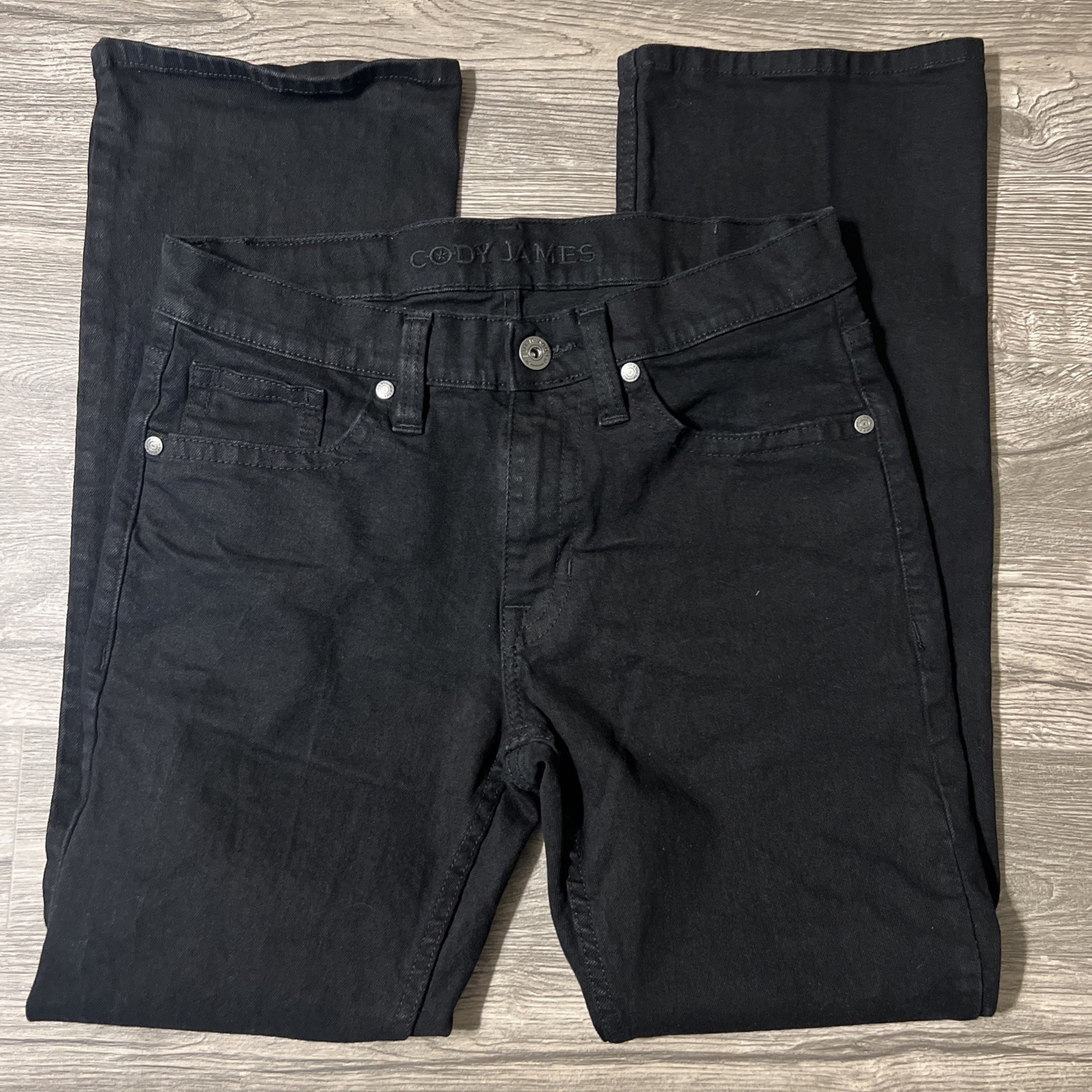 Cody James Boot Cut Mid Rise Black Denim Stretch Jeans Men’s Size 32×32