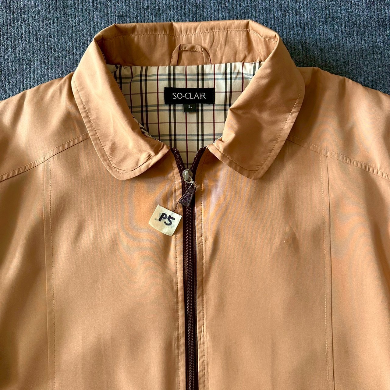 ​So-Clair Jacket / Light Brown / Size L / Chest 46″ / Length 24.5″ / Sleeve 21″