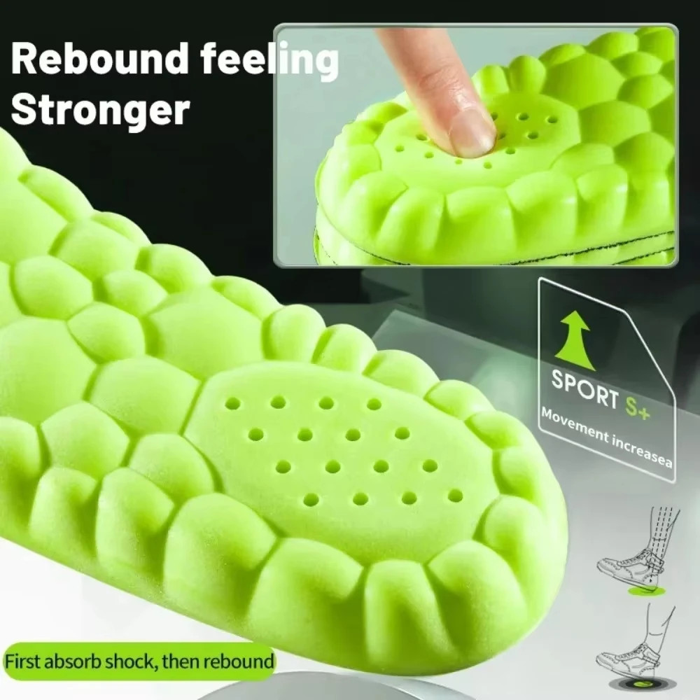 4D Sport Insole Super Soft Shoes Sole Pads for Feet Shock Absorption Baskets Sho
