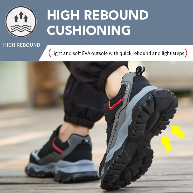 New Rotating Button Safety Shoes Men Steel Toe Sneaker Puncture Proof Work Shoes