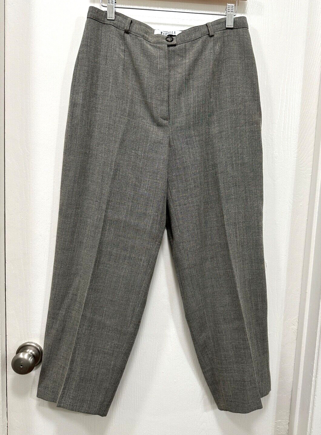 Marella Pants High Rise Flat Front size 10 Gray Quiet Luxury Made Italy