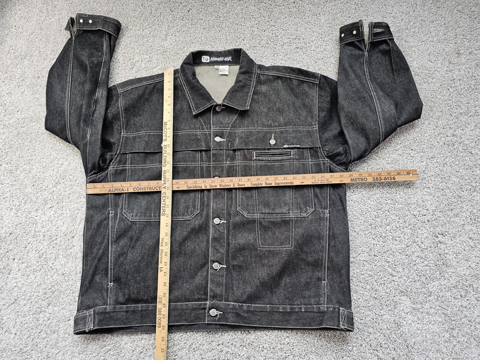 Hedz.up Jackets Sz 3XL/ Denim Jean Jacket/Hip-Hop Streetwear/Hong Kong/Vintage