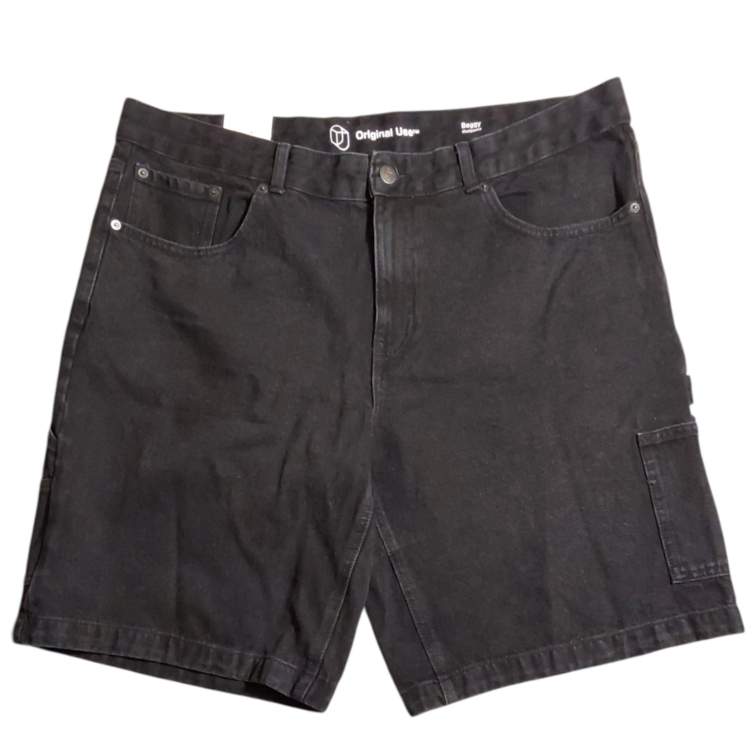 Orignial Use Men’s Size 40 Black Baggy Denim Cargo Shorts FREE S&H NWT