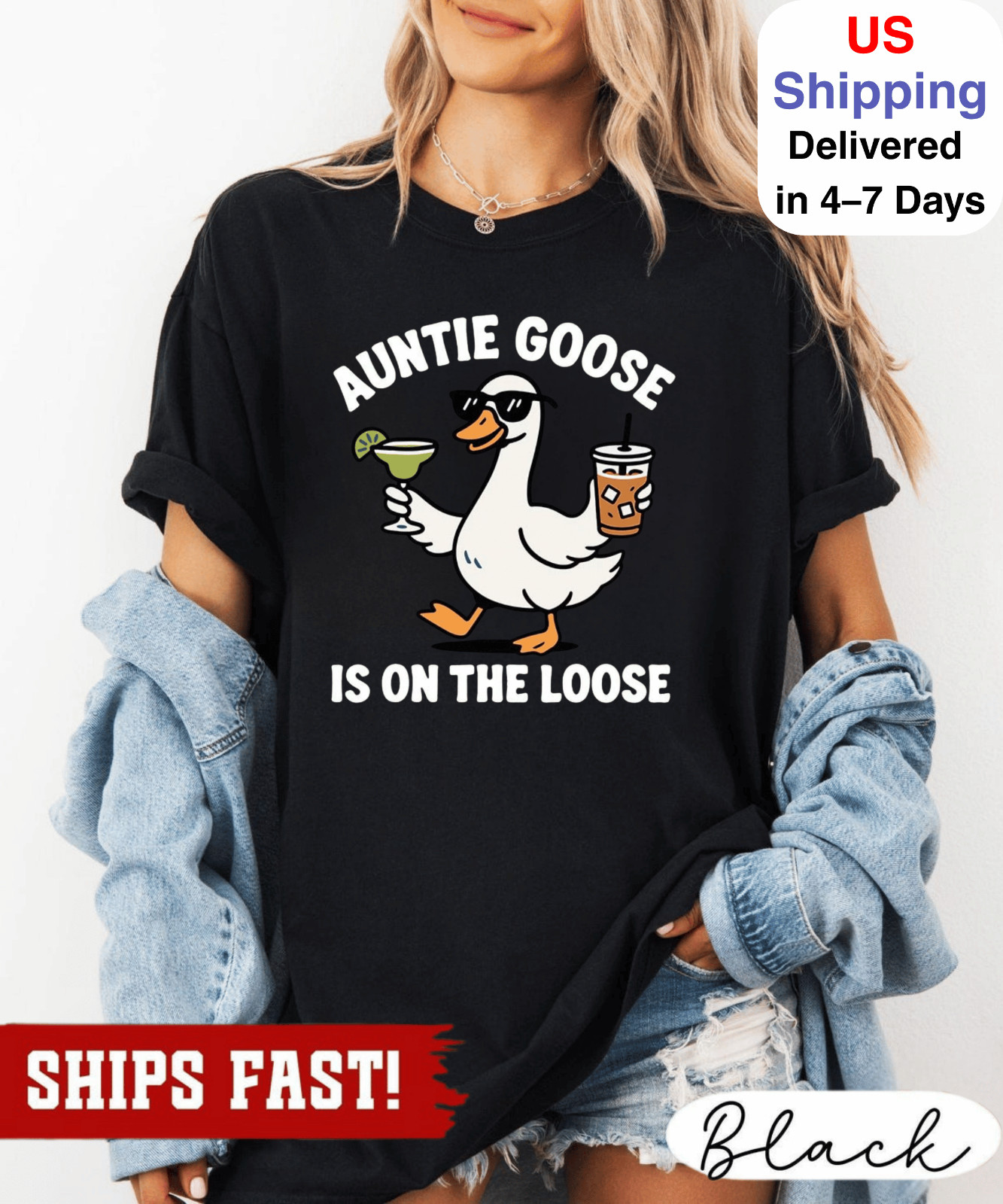 Auntie Goose Is On The Loose Shirt, Silly Goose Tee, Funny Aunt T-Shirt, Auntie
