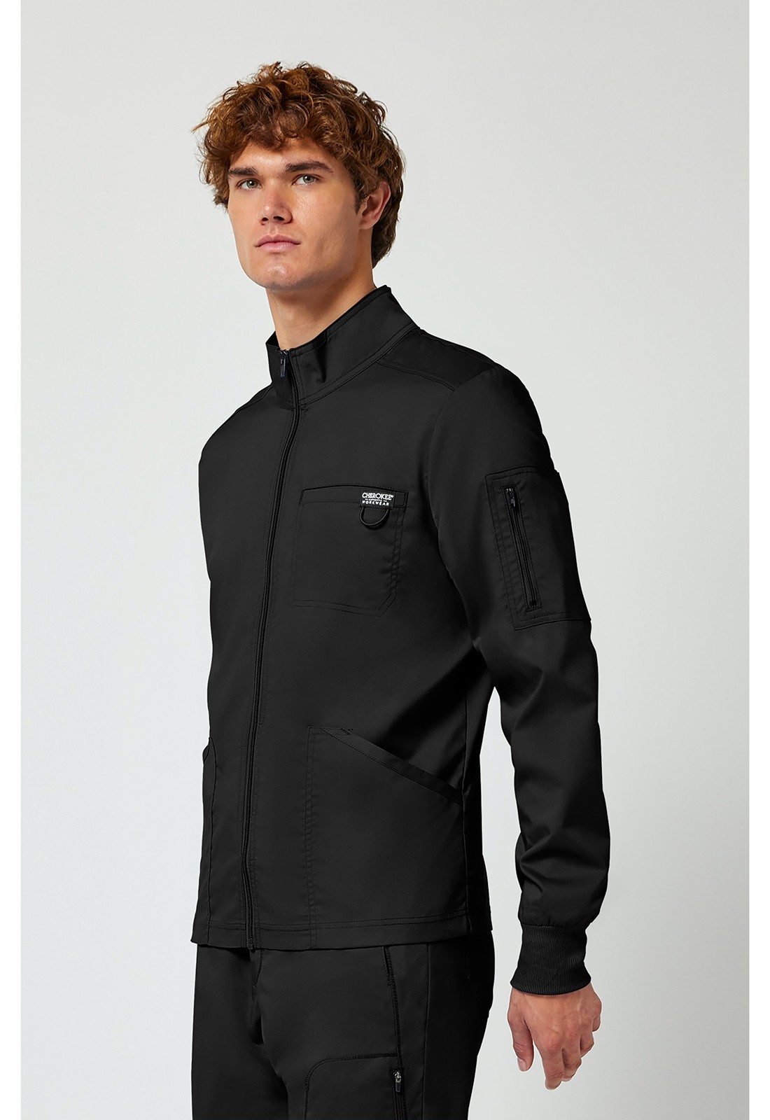 Cherokee Workwear Jacket WW320 BLK Black Revolution Men Zip Front Free Shipping