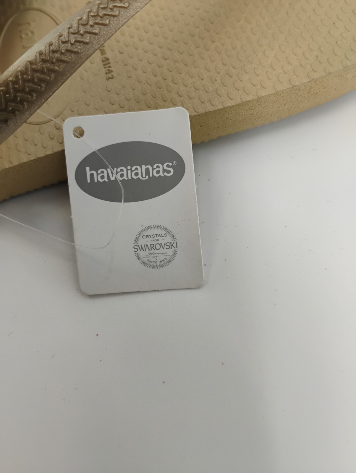 NEW Havaianas Sand Gray Light Gold Thong Flip Flops, Size 9/10w (39/40)