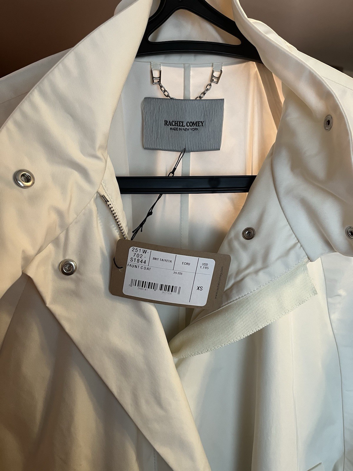 RACHEL COMEY Faunt Coat NWT Ecru Relaxed fit XS/ S Orig Retail $1195