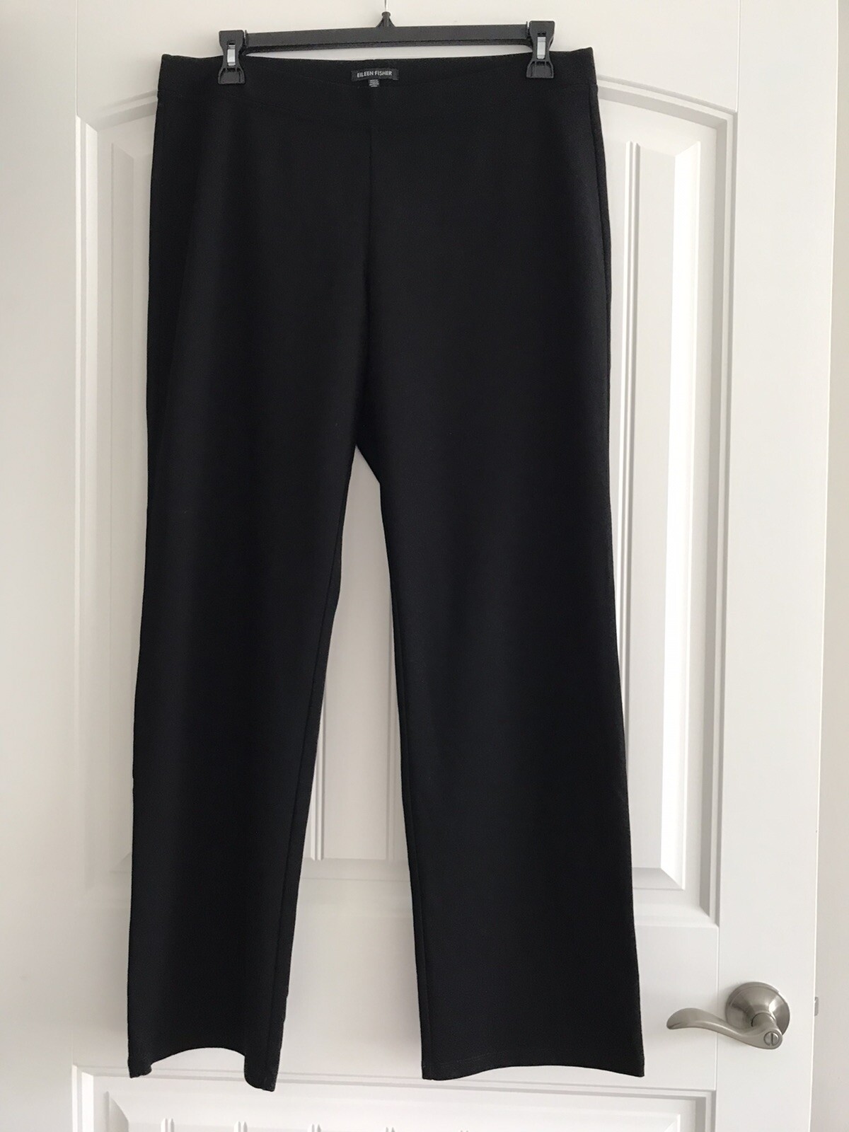 EILEEN FISHER RAYON NYLON SPANDEX STRETCH ELASTIC WAIST PULL ON PANTS SZ L