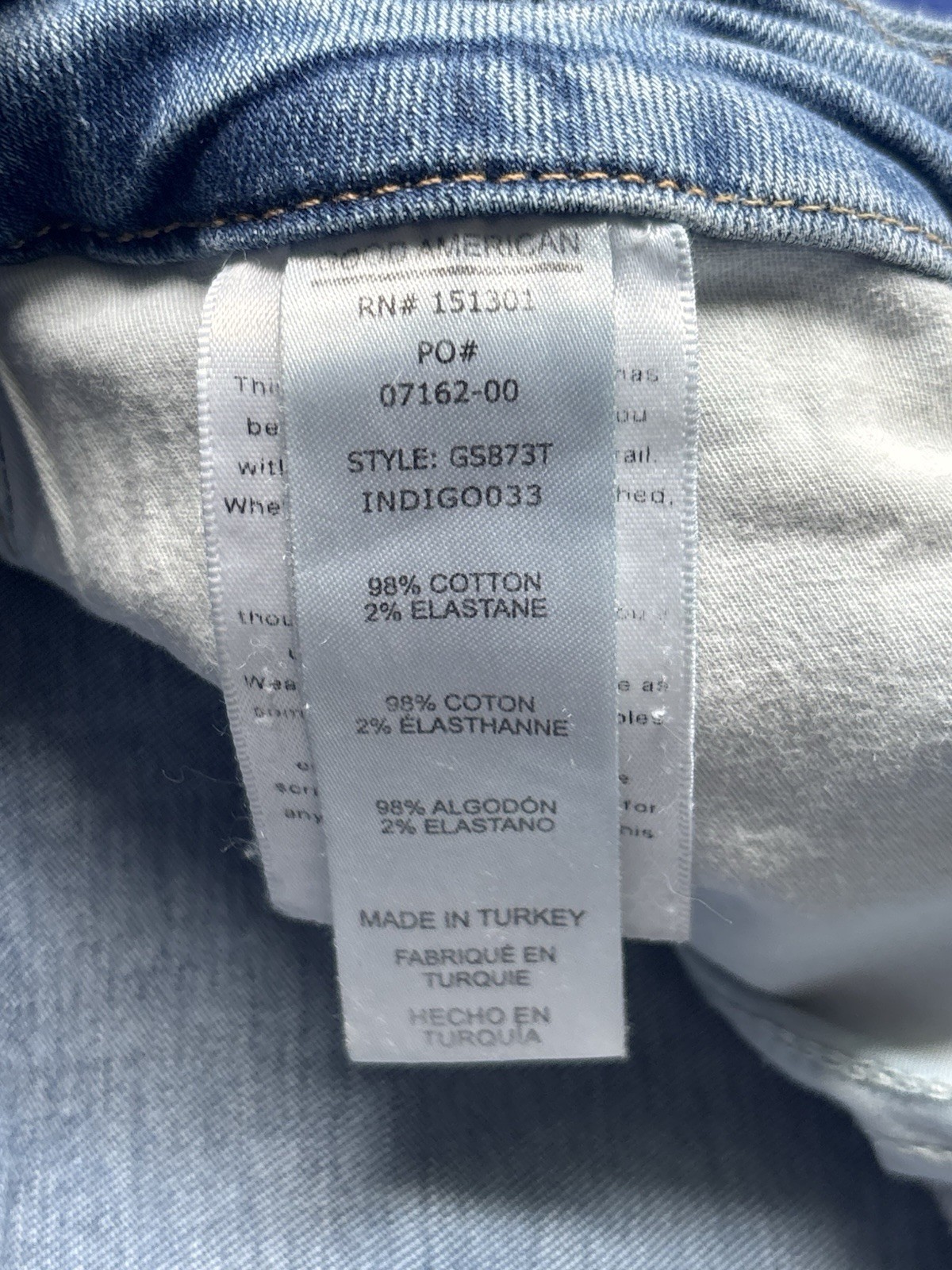 Good American Boot Jean In Indigo Women’s Size 8/29 Distressed Indigo 033