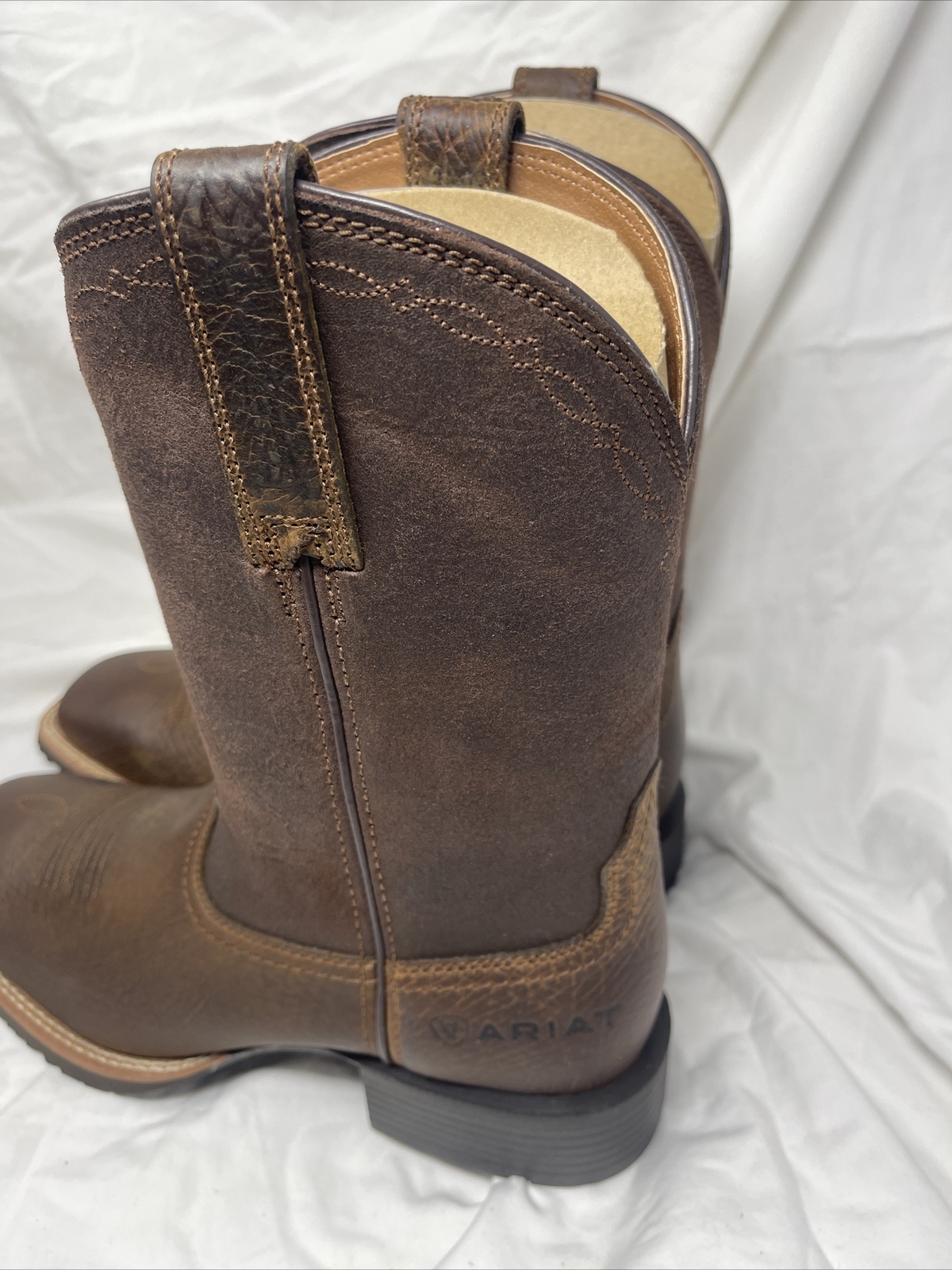 Ariat Hybrid Grit Premium Full-Grain Performance Western Boot Broad Brown (cl27)