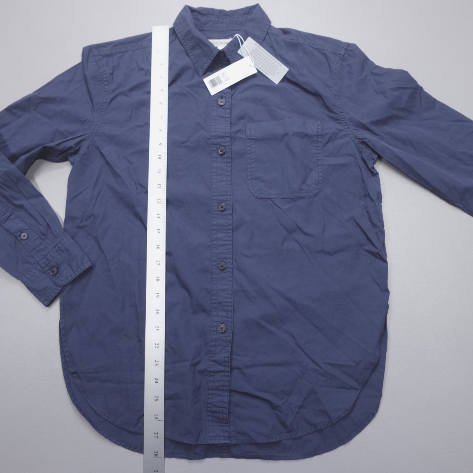 Outerknown The Weekend Shirt MRN Blue Organic Cotton Oversized Women’s Size XS