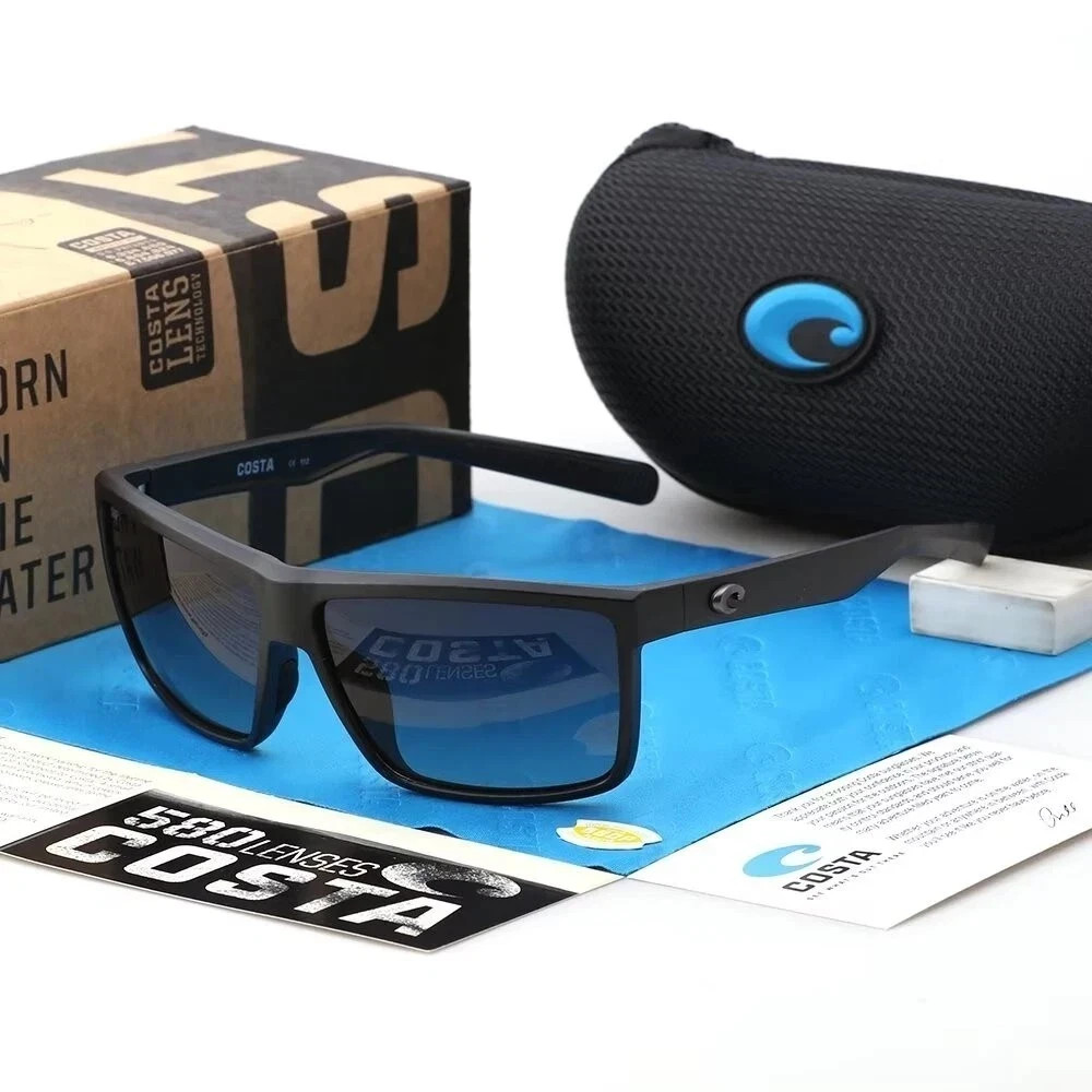 New Costa Del Mar Rinconcito Black Frame/Black Polarized Lenses 580P Sunglasses