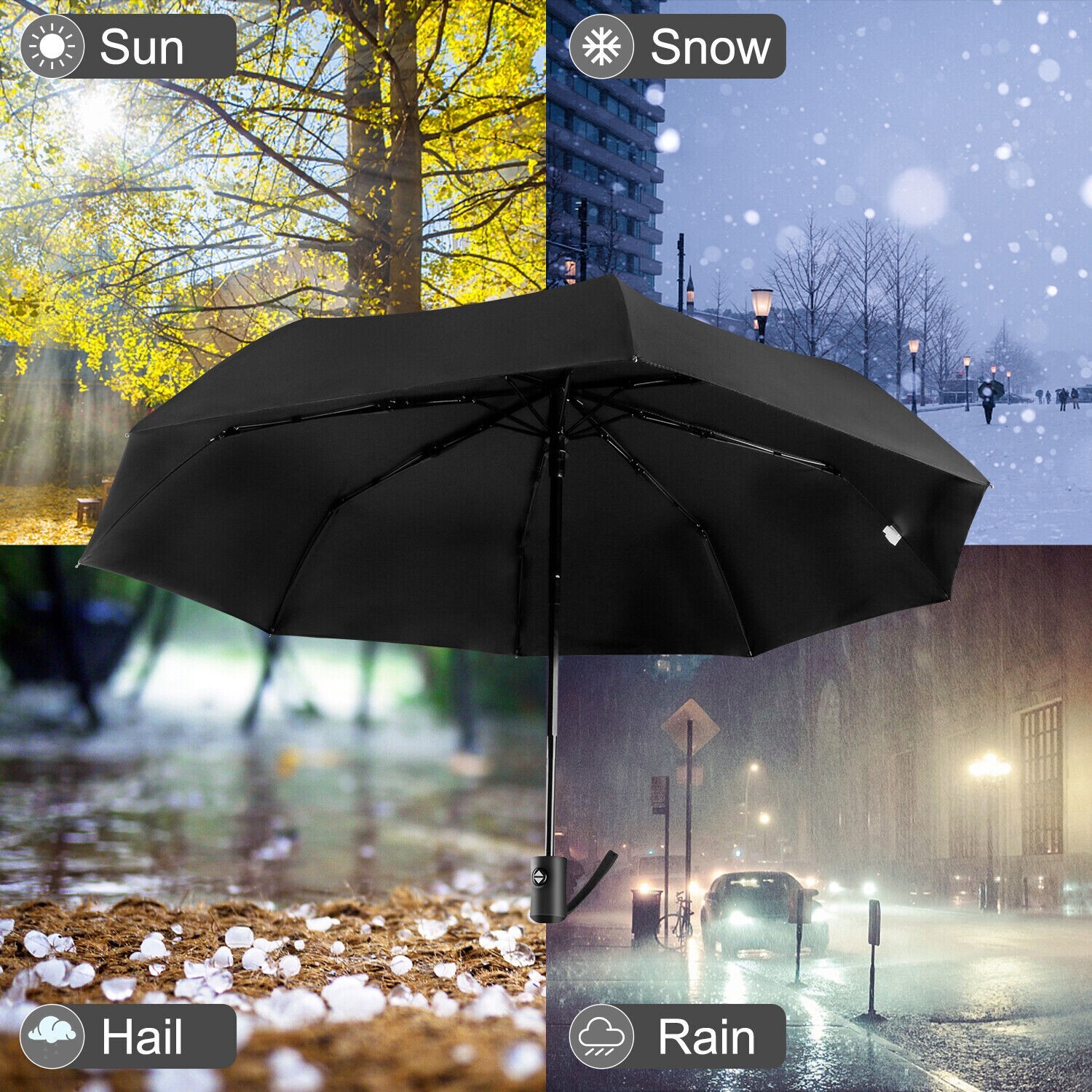 Windproof Travel Umbrellas for Rain – Easy Auto Open Close, Durable & Compact Um