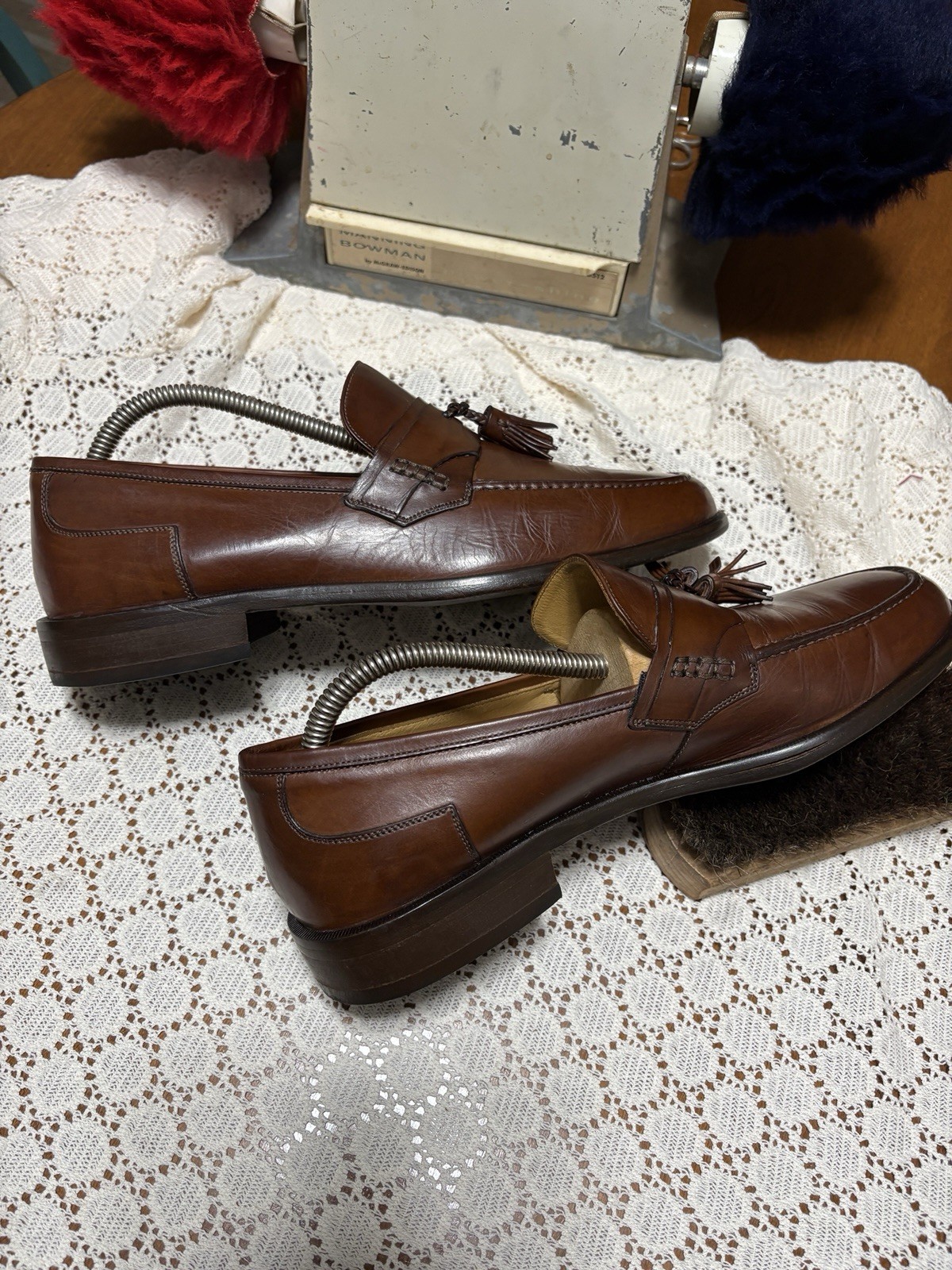 Johnston & Murphy Made in Italy Brown Tassel Loafer Mens Dress Shoes 8.5 M