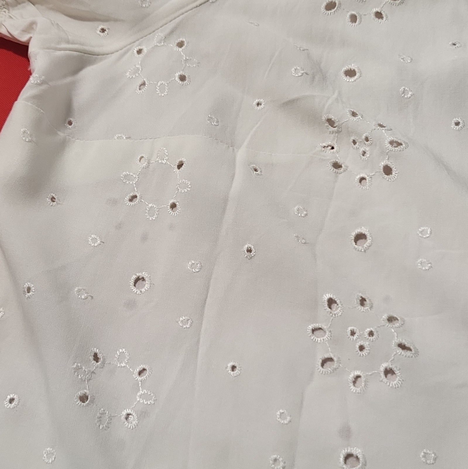 Torrid White Rayon Challis Eyelet Embroidered Puff Sleeve Blouse Womens 1X