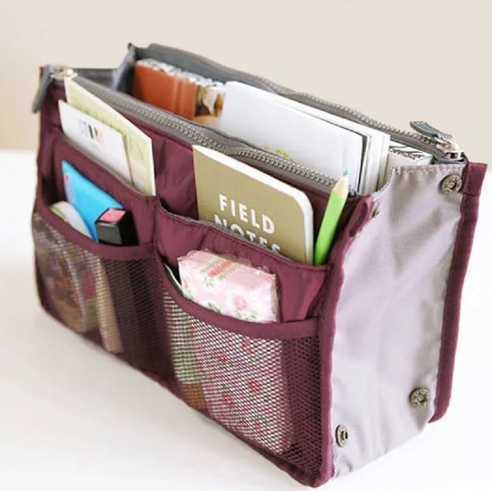 Women’s Travel Handbag Organizer Insert-Multi-Pocket Purse Liner, Tote Organizer
