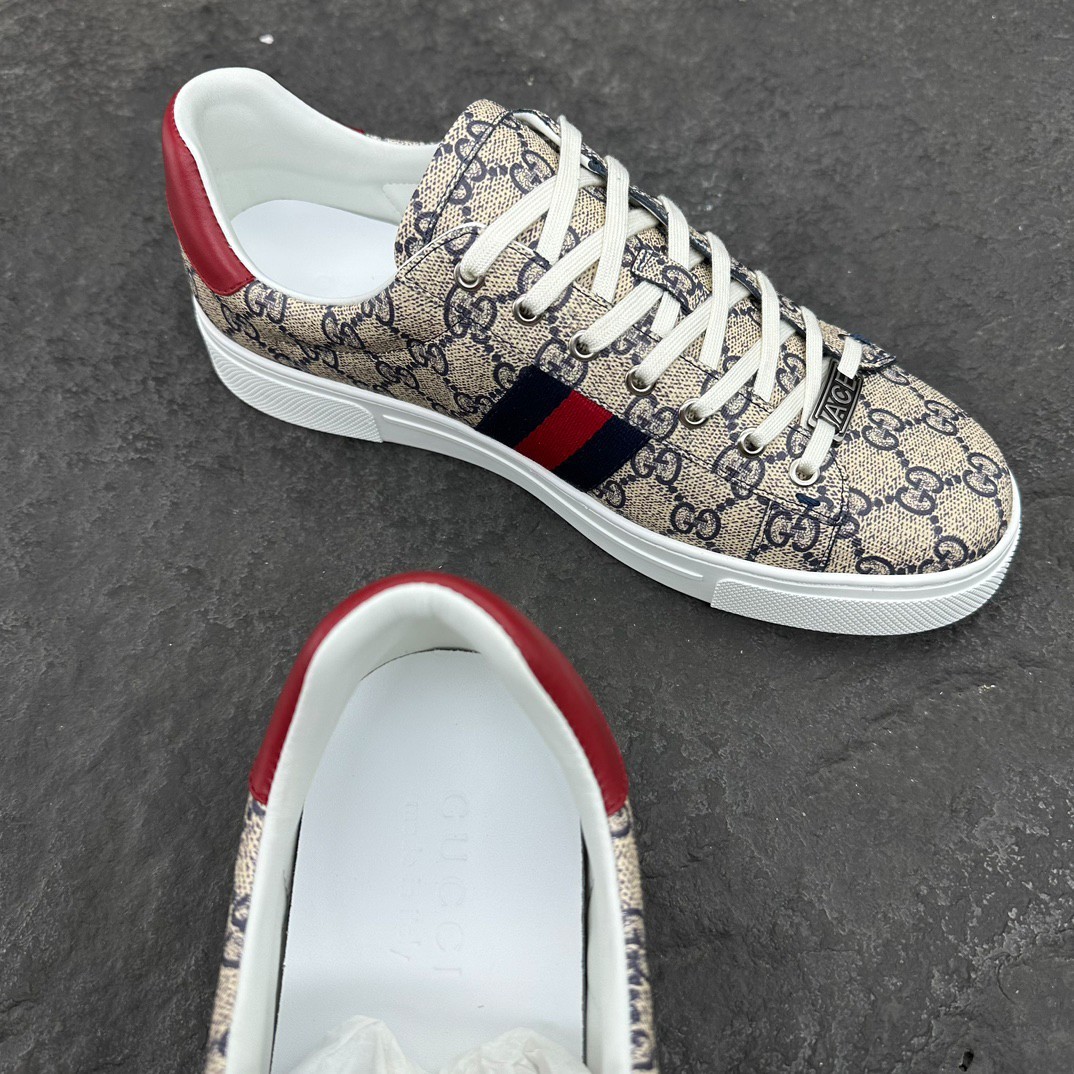 Lux GUCCI ACE Mens Bee Embroidered Canvas Low Top Casual Sneakers💝