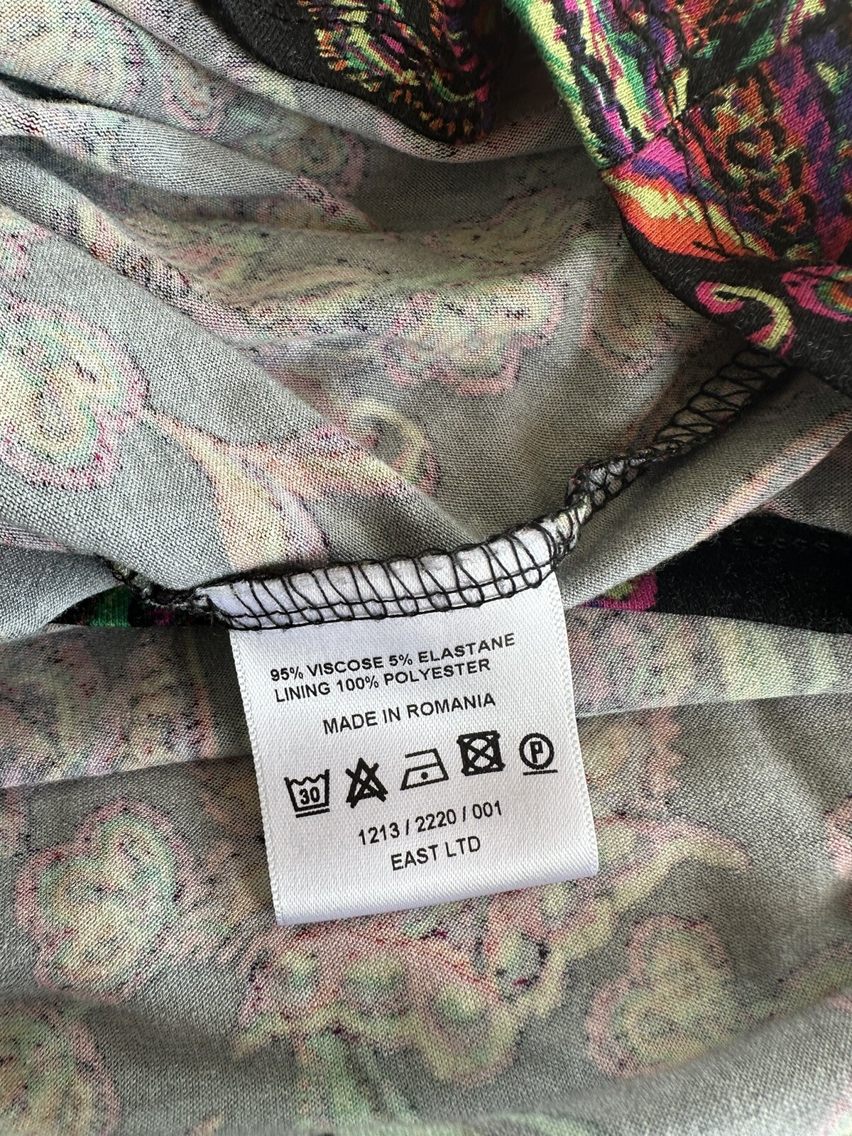 East Paisley Print Front Knot Dress Uk 14
