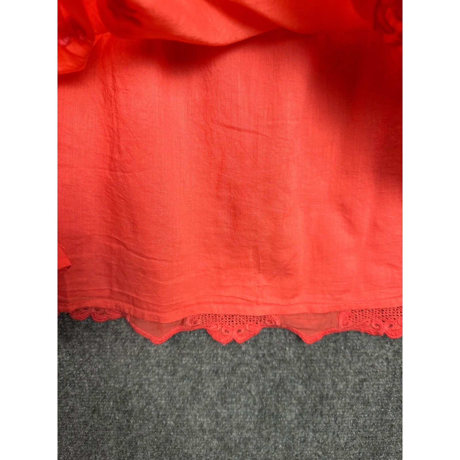 Old Navy Womens Boho Eyelet Crochet Fit and Flare Sun Dress Coral Size 8 Summer