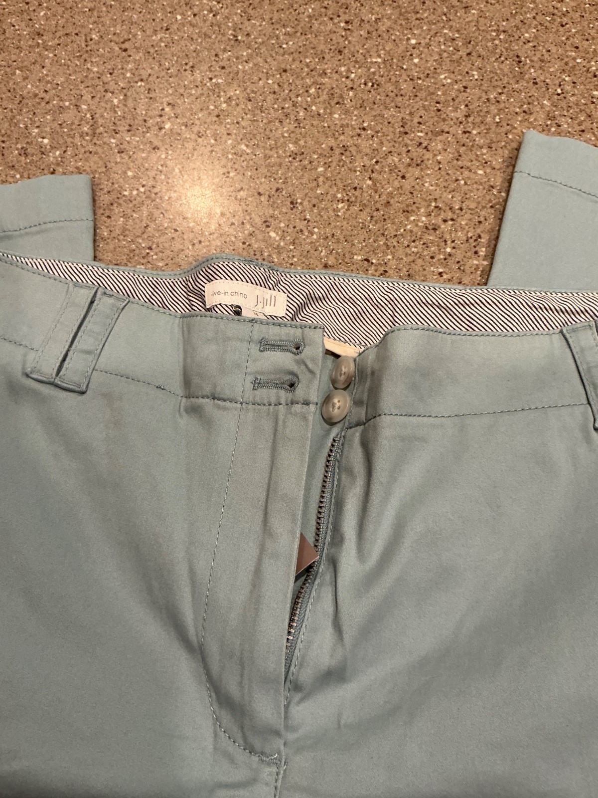 J. Jill Live-In Chino Pants Women’s 14 chalk blue Straight Office Casual NWT