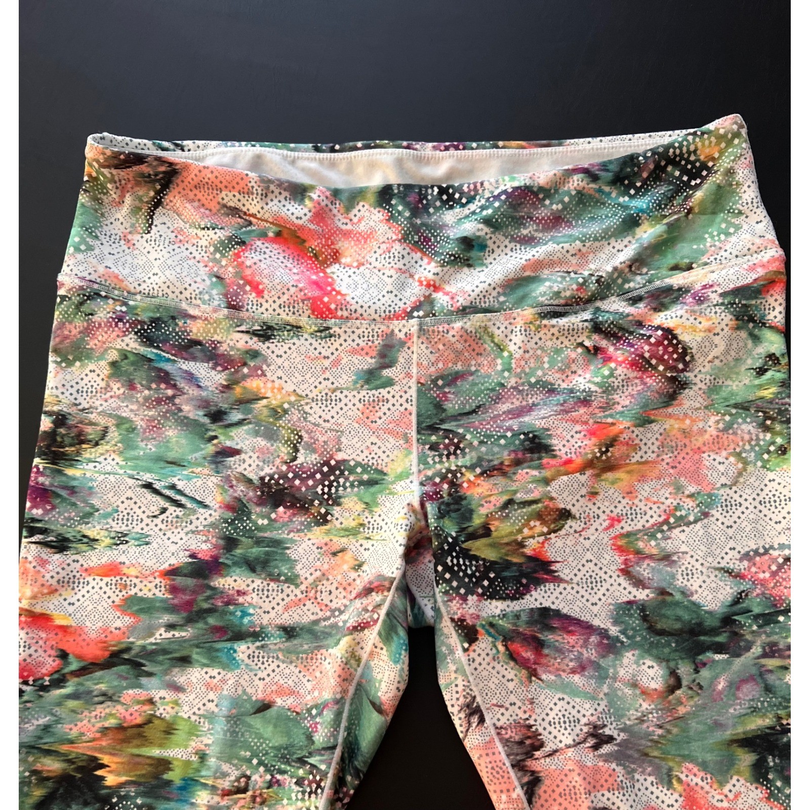 Prana Womens XL Multicolor Abstract Print High Rise Yoga Athletic Leggings