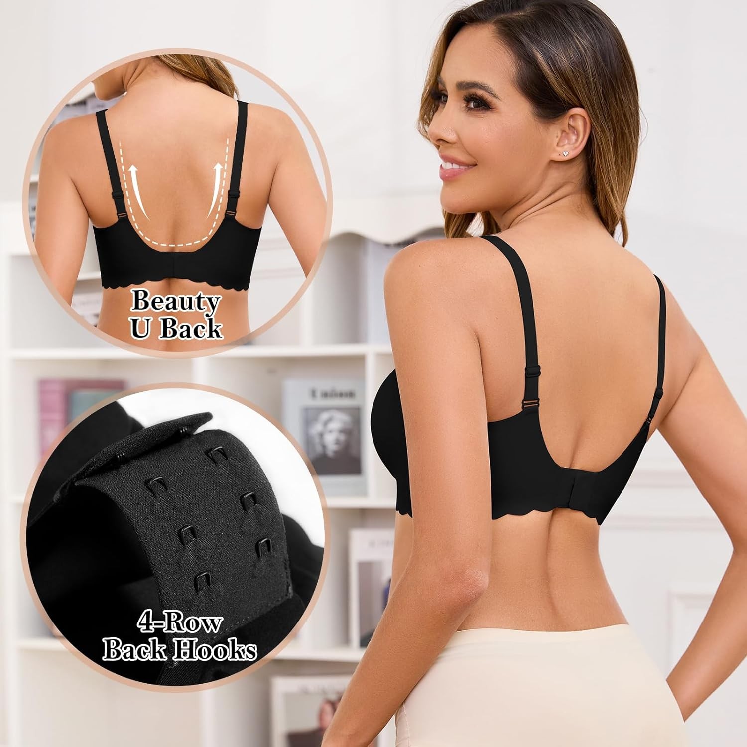 Women Wireless Jelly Bra Full Coverage Push Up Bralettes T Shirt Bras Smooth Bra