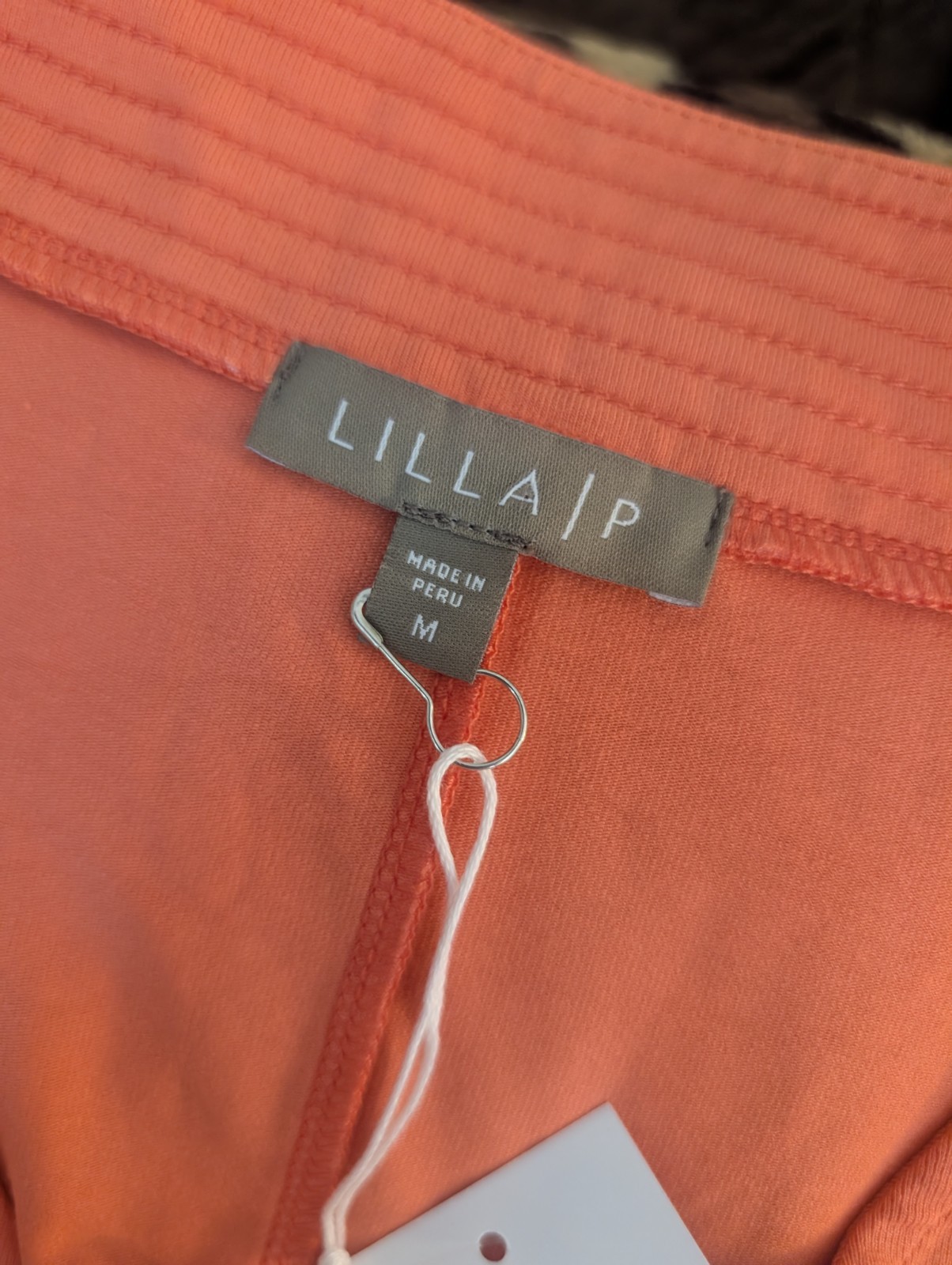 Lilla P Women’s Orange Solid Tank Top Sleeveless V-Neck Pullover Size M