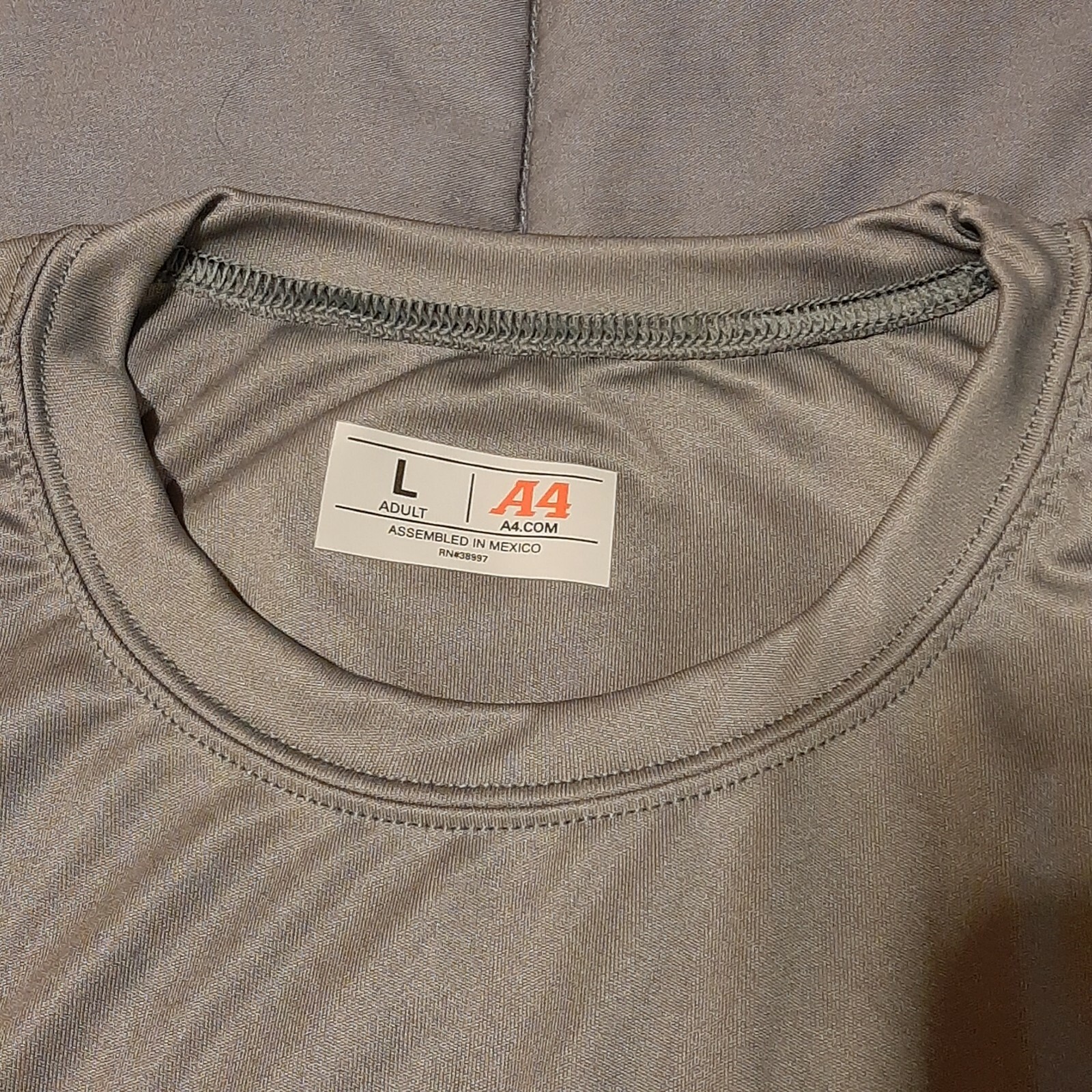 NEW A4 N3142 Cooling Performance Crew Moisture Wicking Dri Fit Shirt Graphite