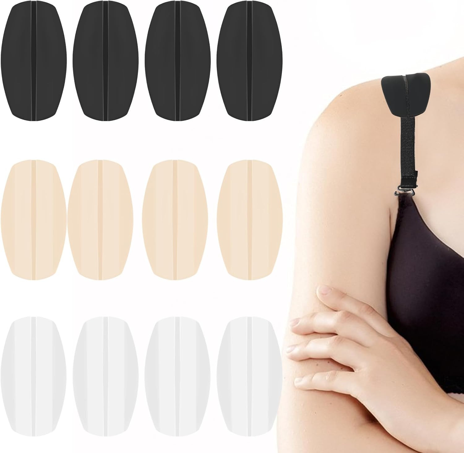 Silicone Bra Strap Cushions – 6 Pairs for Comfort and Slip Prevention