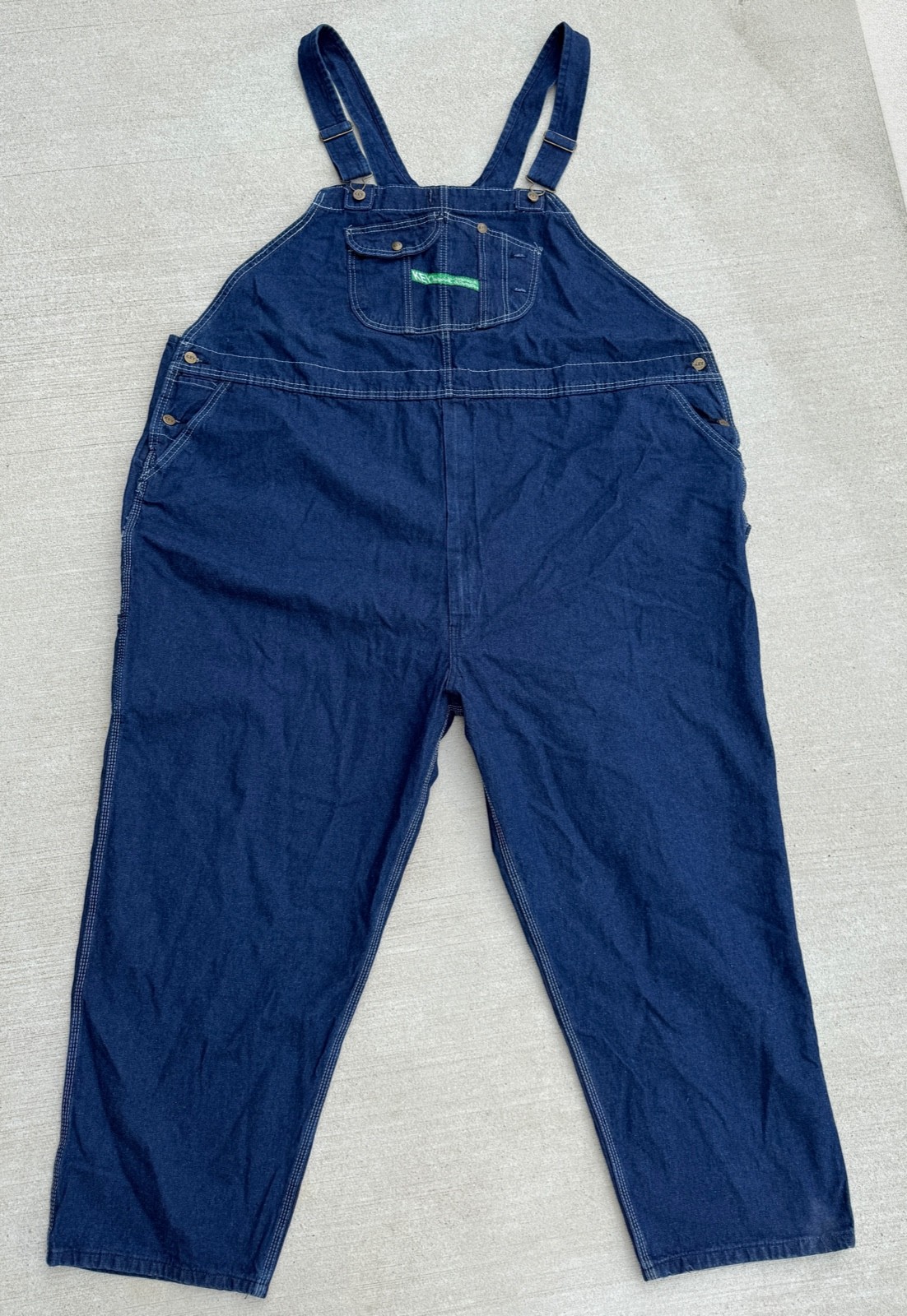 Key Imperial Carpenter Men’s Blue Jean Overalls tag reads 62×30 #1301