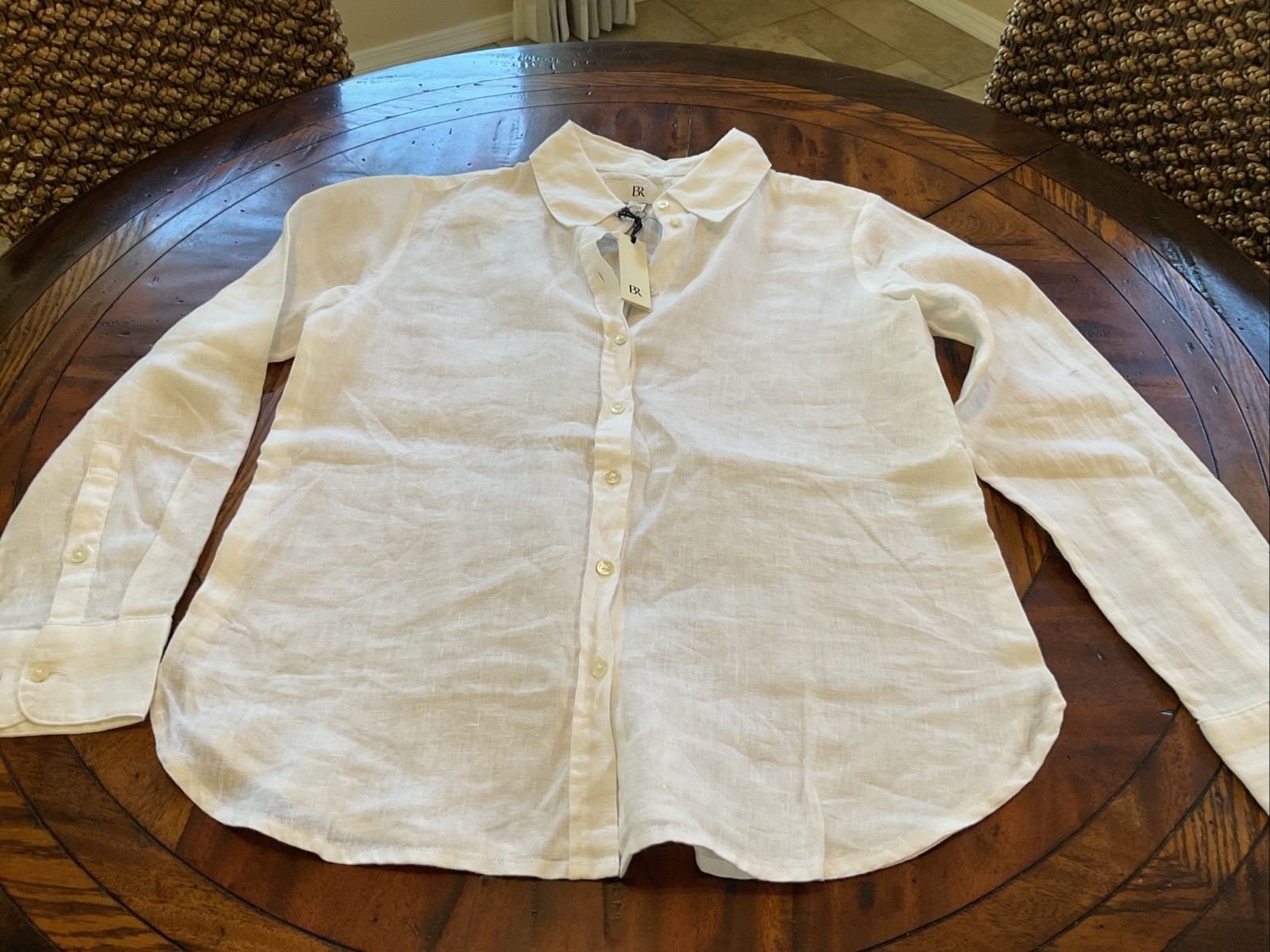 NWT Banana Republic Linen White Blouse Size XS Petite ($90)