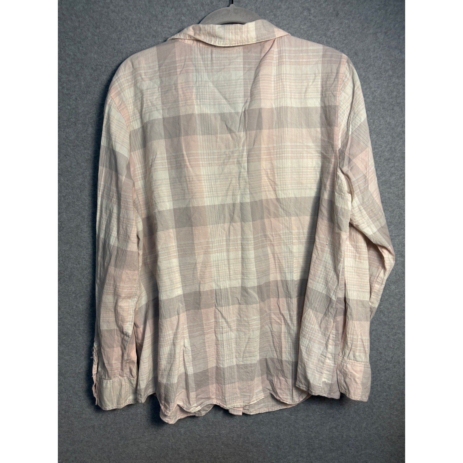a.n.a Lightweight Plaid Button Up Shirt Women XL Soft Grunge Cottagecore