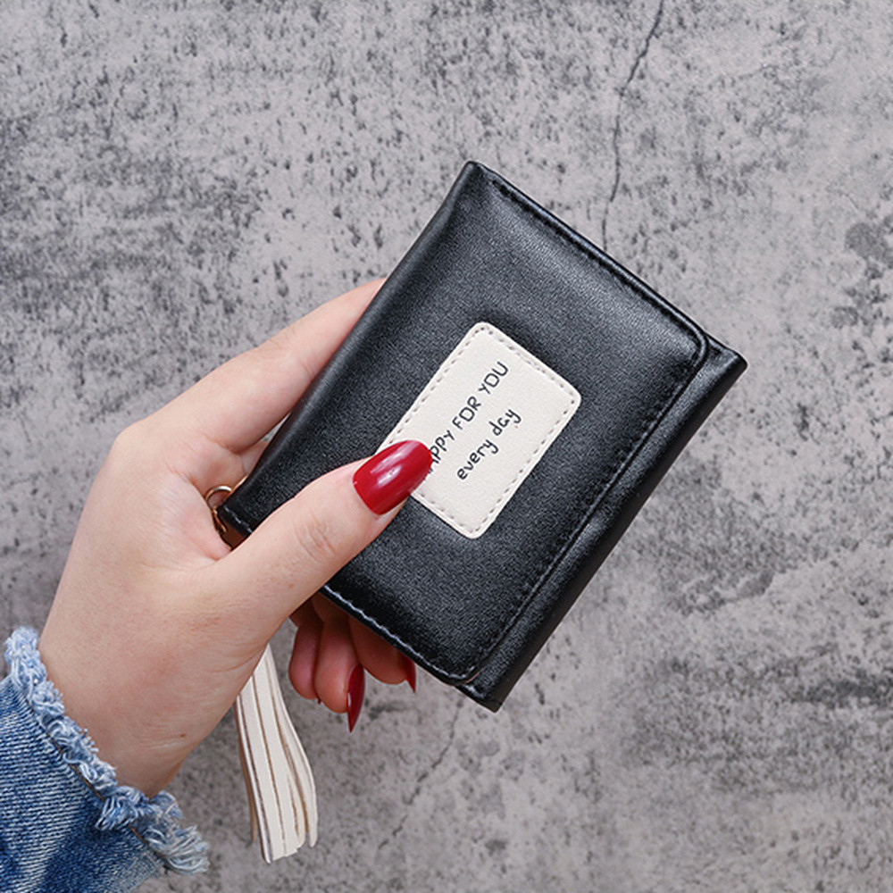 RFID Blocking Women Small Leather Wallet Credit Card Holder Mini Trifold Purses