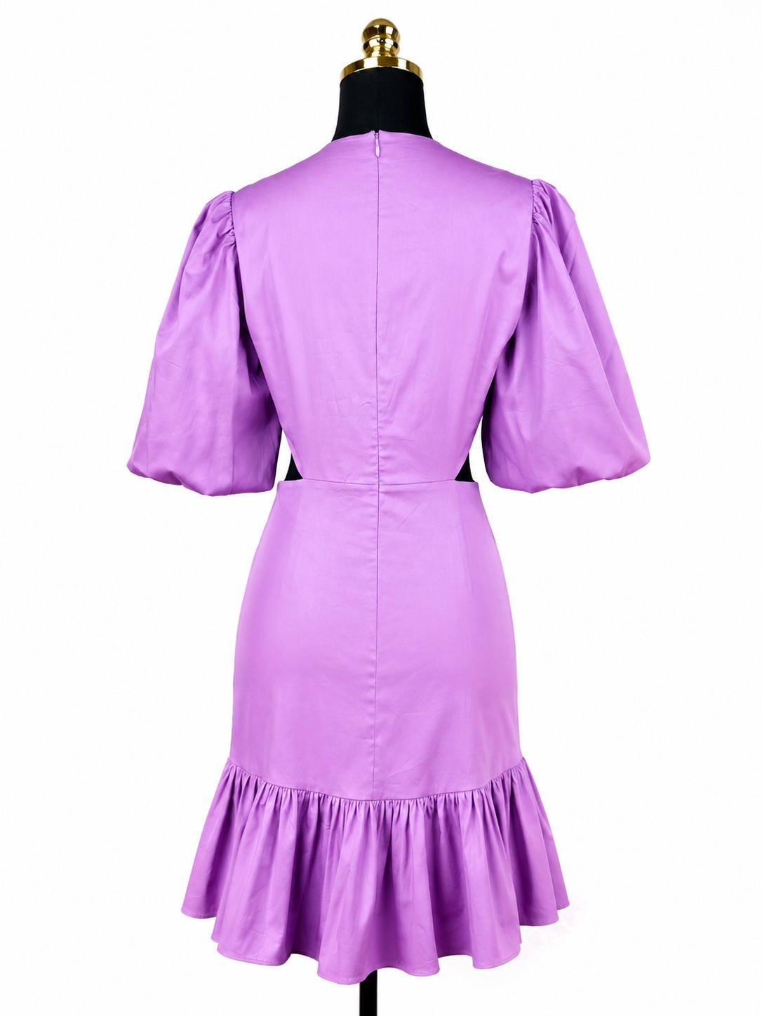 NWT $498 Veronica Beard Iker Dress Vivid Orchid Puff Sleeve Cutout Dress 8