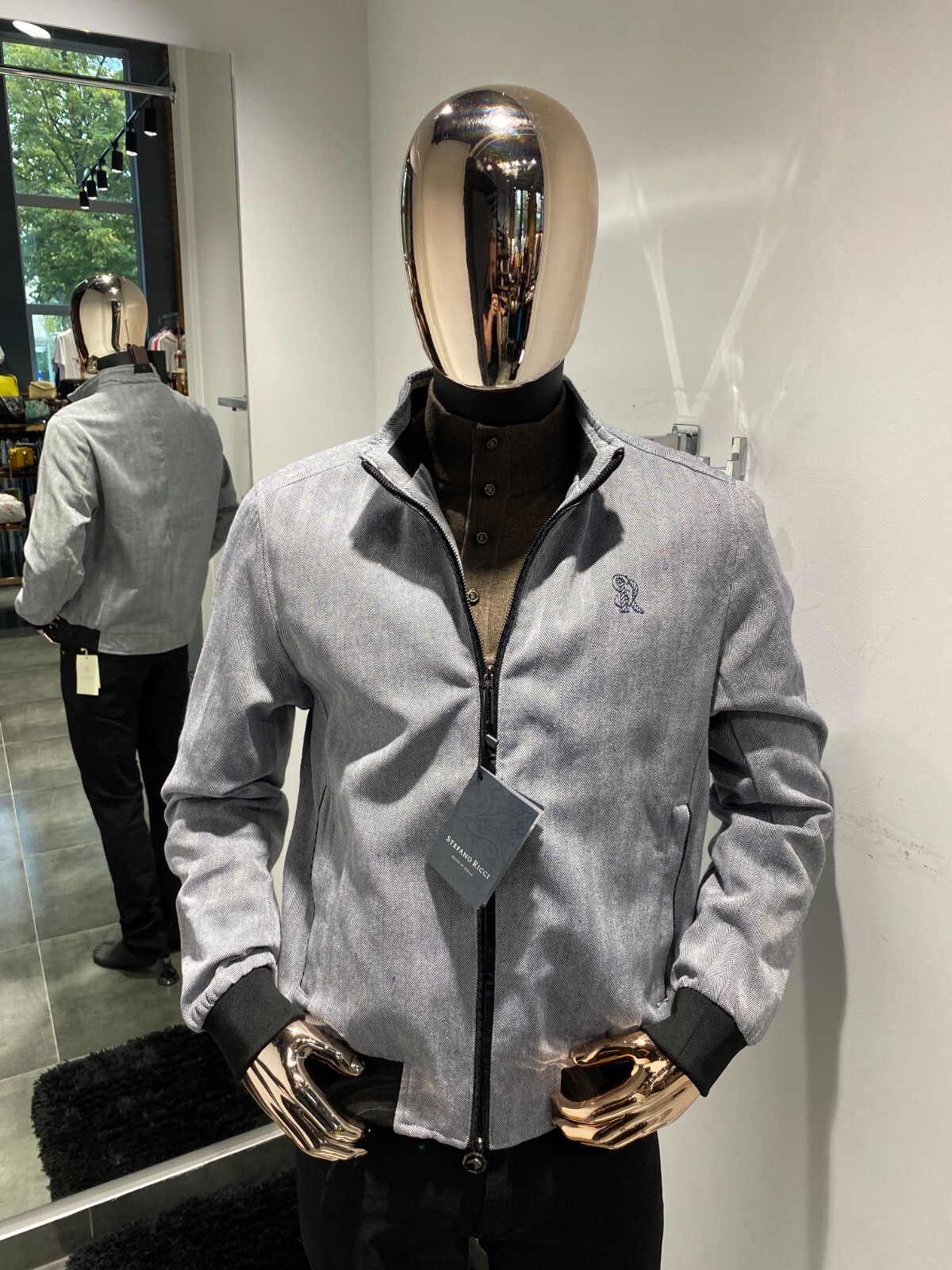 STEFANO RICCI Zip Blouson Jacket Size 48 / S (100% Authentic & NEW)