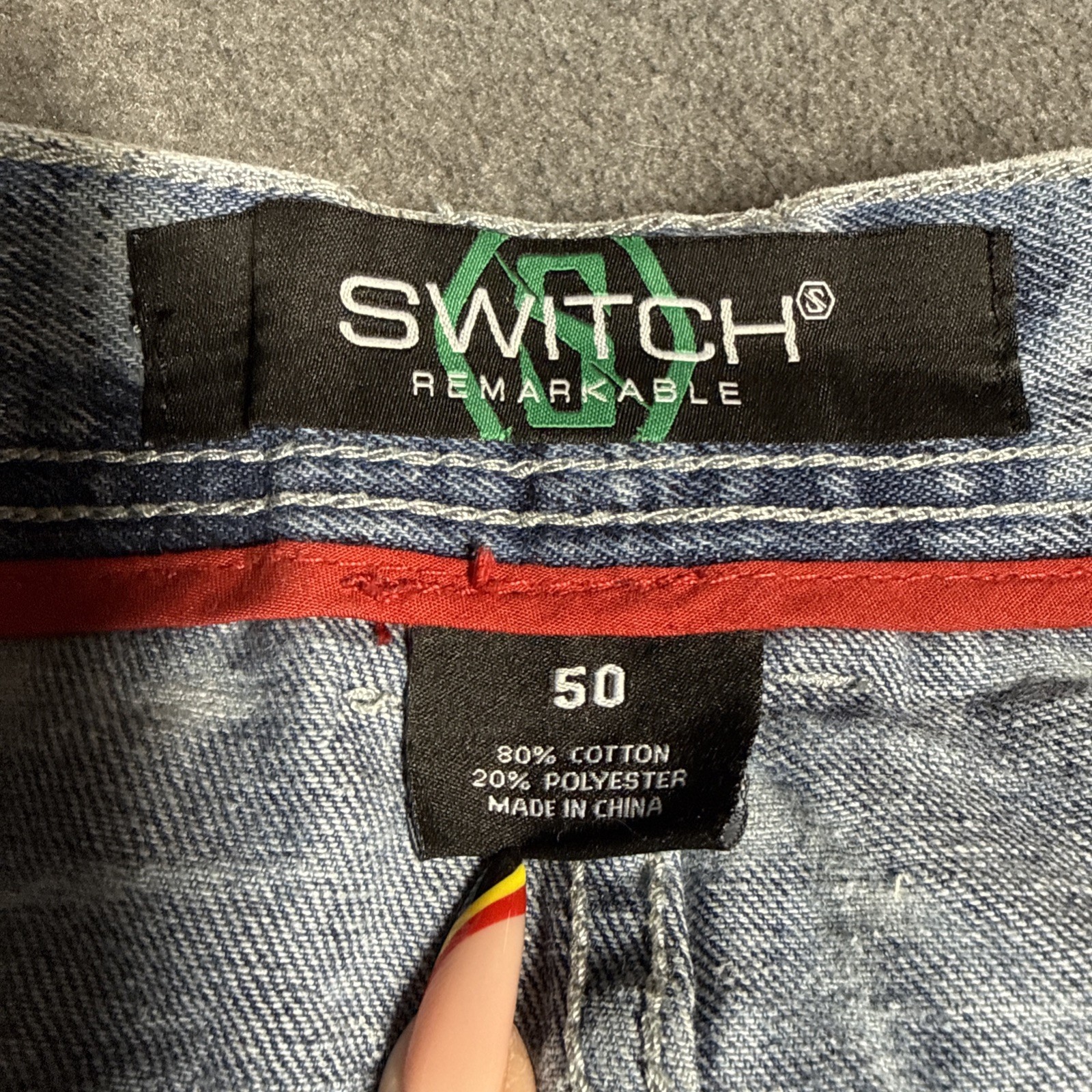 Switch Remarkable Jean Shorts Men’s 50 Blue Paisley Denim Grunge 90’s Hip Hop