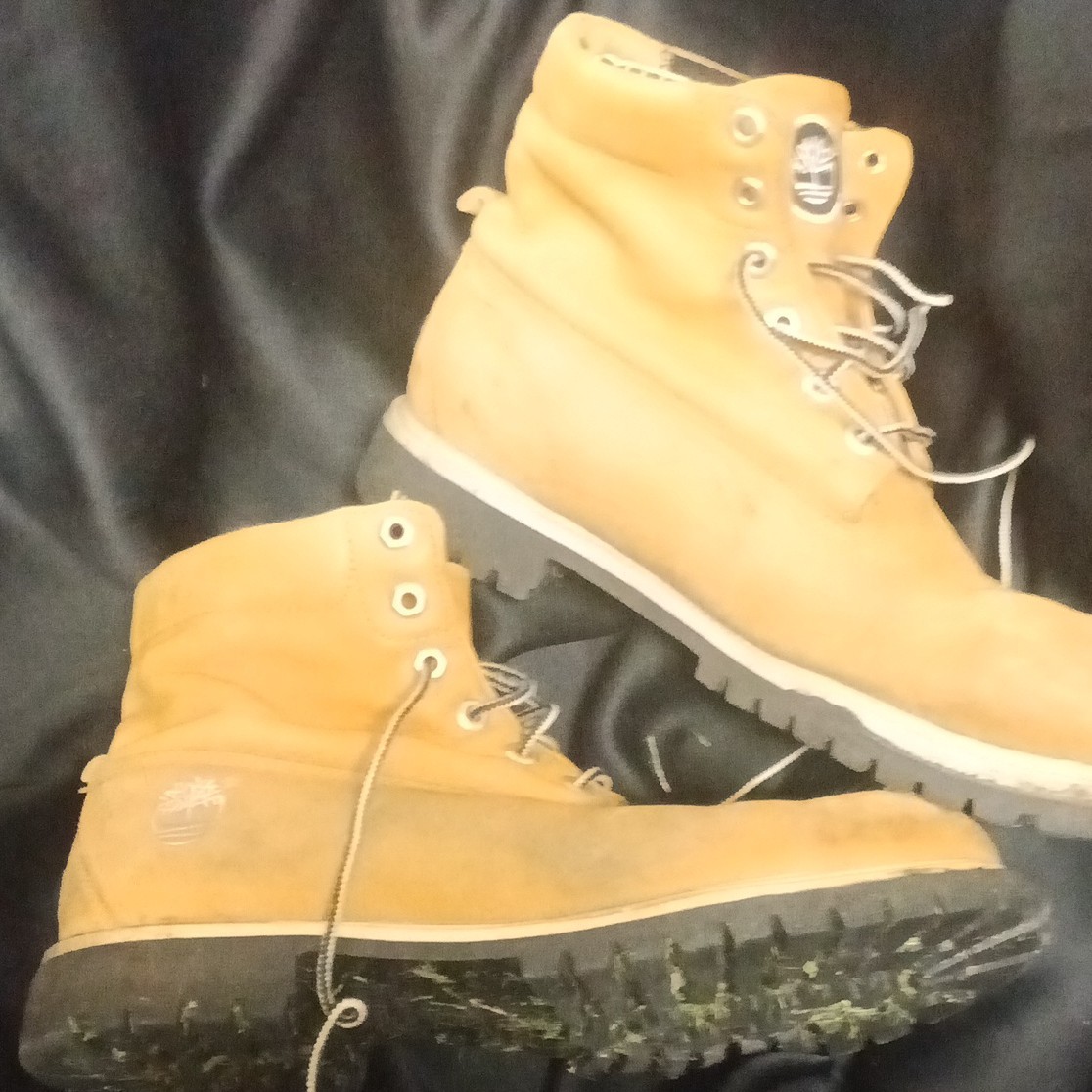 Timberland Men’s Beige Leather Lace-Up Ankle Hiking Boots Rubber Sole 10.5