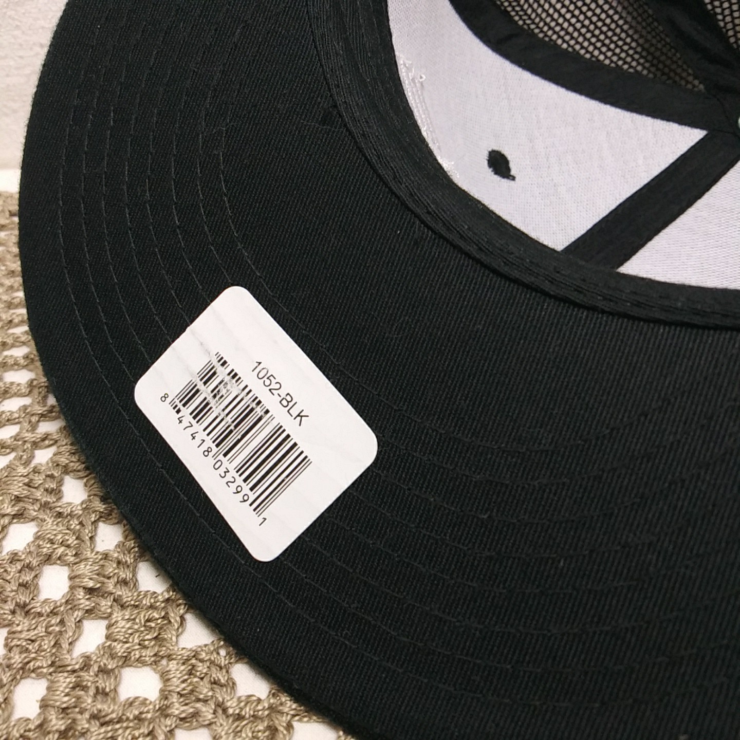 Decky Snapback Hat Patriot Paramotor Mesh Back Black Flat Bill