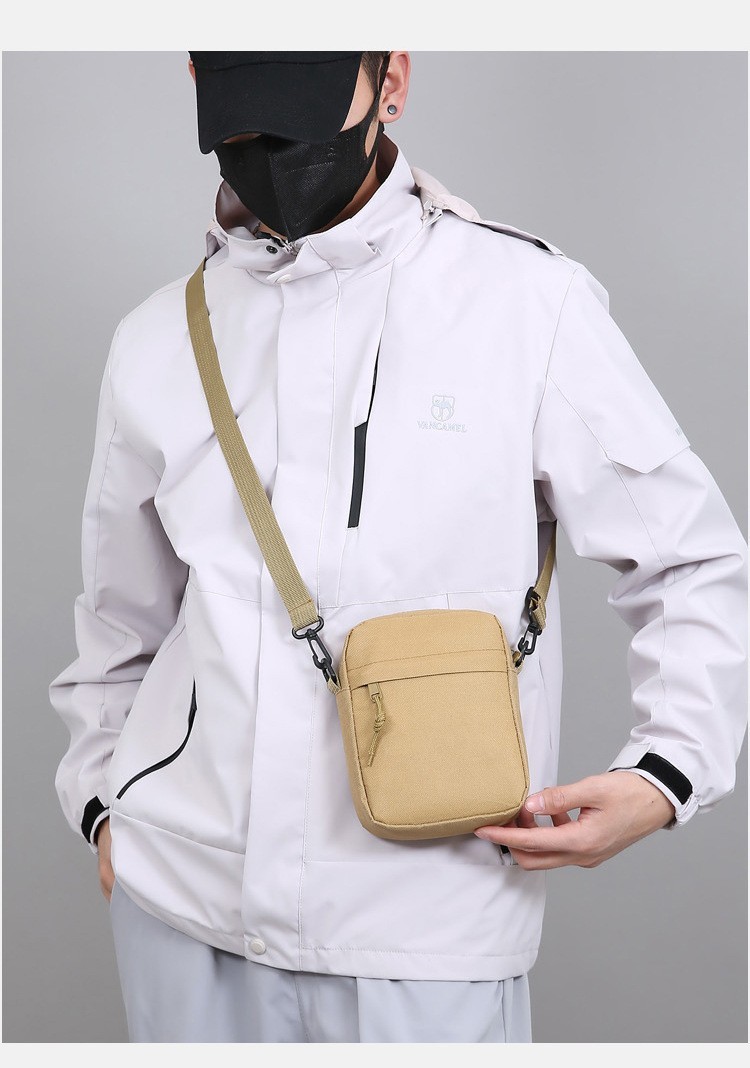 Men’s Canvas Crossbody Bag Mini Shoulder Messenger Bag Casual Travel Handbag