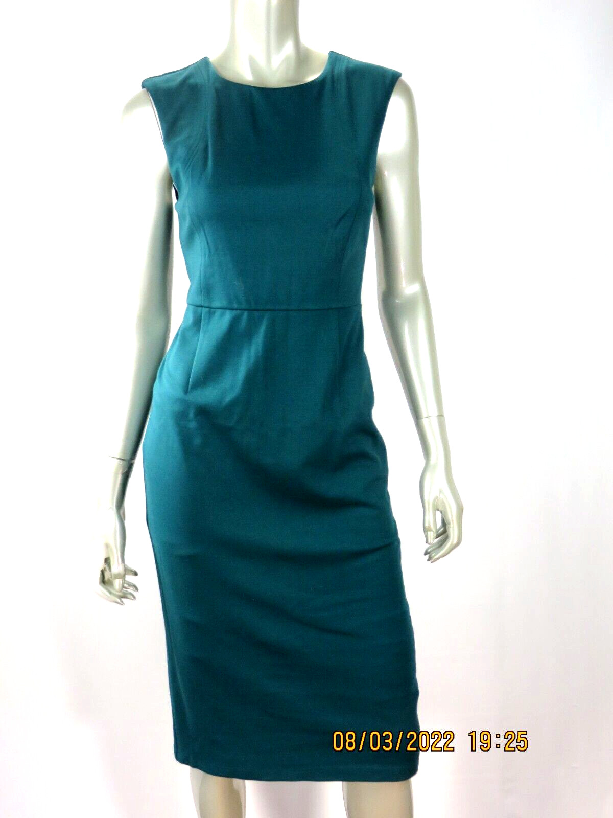 EXPRESS SZ 4 Rayon/Nylon/Spandex Pine Green Back Full Open Zipper Tunic Dress