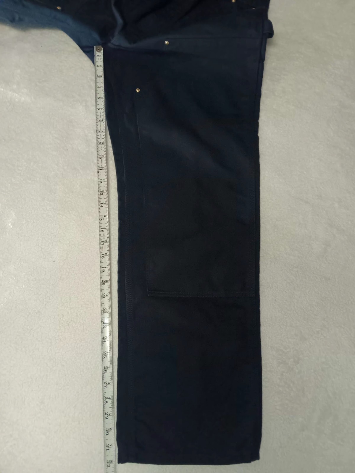 CARHARTT Black Double Knee B01 Pants Loose Fit Made in USA Size 38×32 VGC