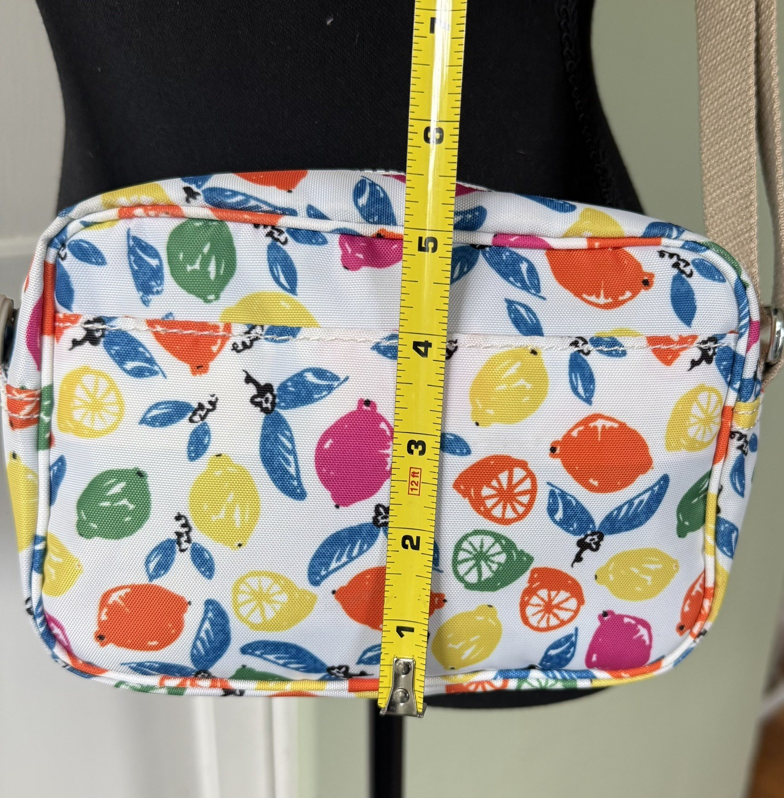 Kipling Dee II Citrus Mash Monkey Charm Fruit Lemon Crossbody Bag Adjustable