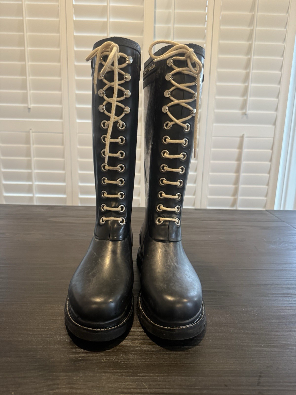 Ilse Jacobsen Hornbæk Women’s Black Waterproof Rubber Knee High Rain Boot US 8
