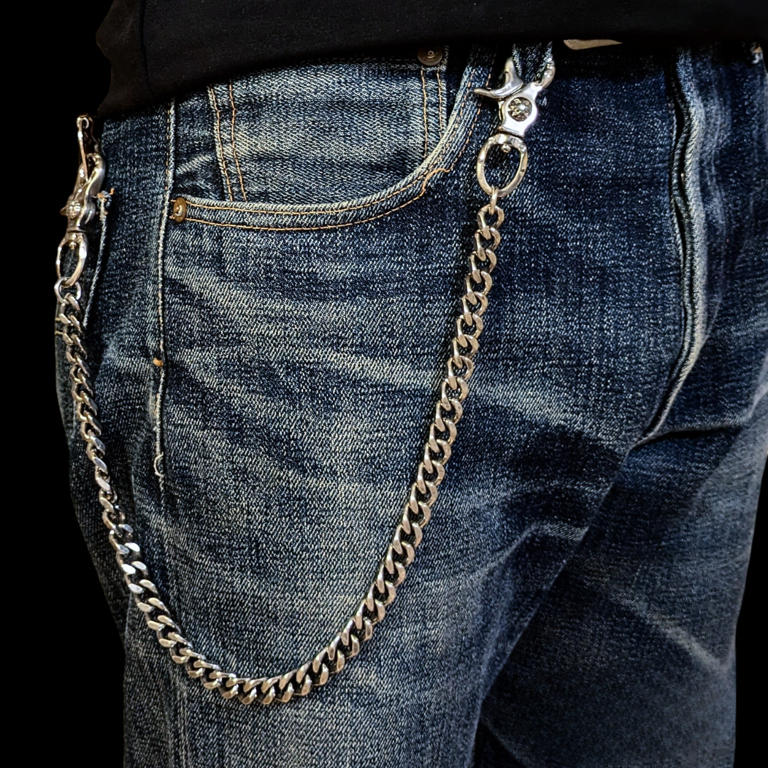 Solid brass Stainless steel Wallet chain Vintage finish Handmade in Japan ZLSK