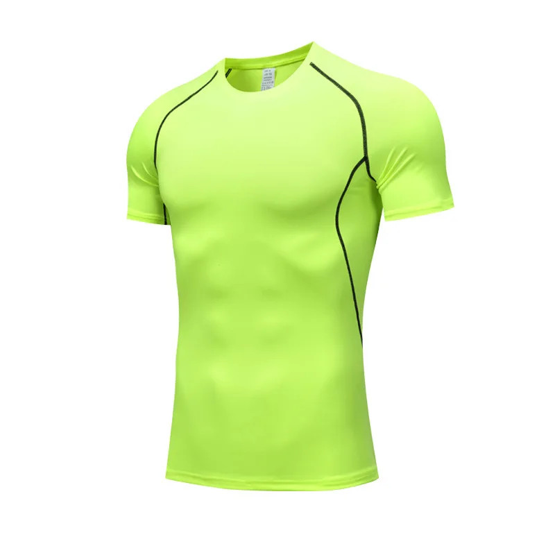 Men Short Sleeve t-Shirt Quick Dry Compression Shirts Fitness Gym t-Shirts Sport