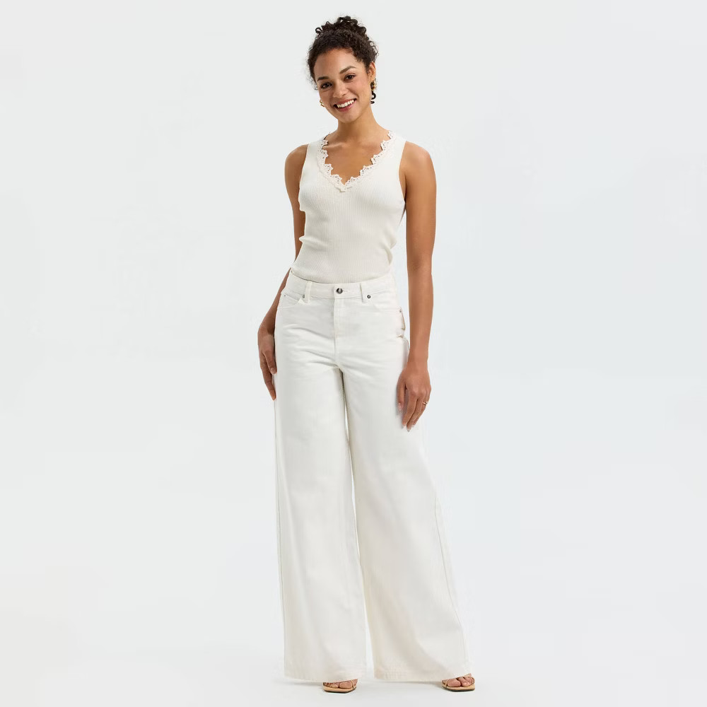 Women Wide Leg Denim Pants – A New Day Cream 6
