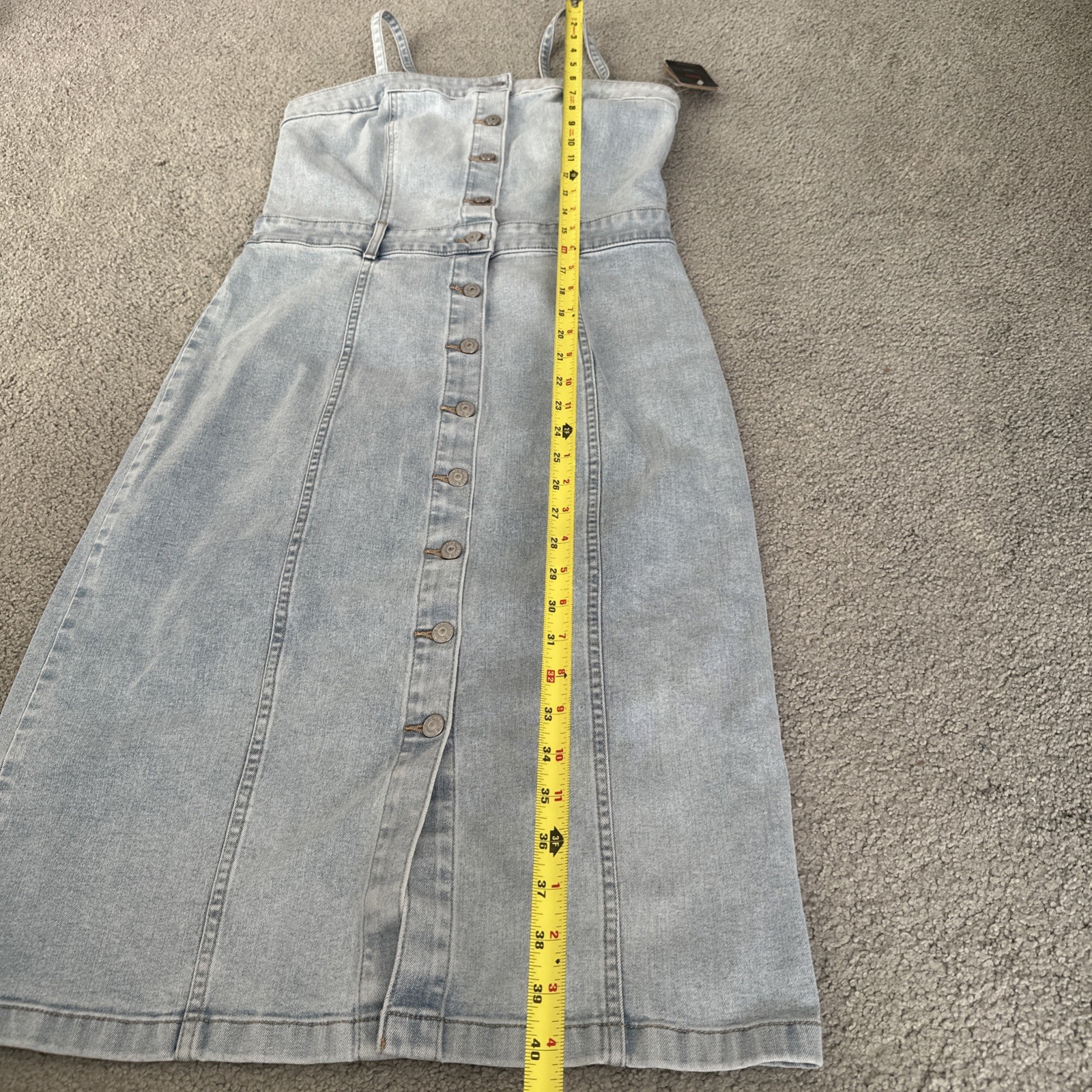 Levi’s Knee Length Slim Fit Bustier Denim Dress Corset Blue Stretch Sz. Large
